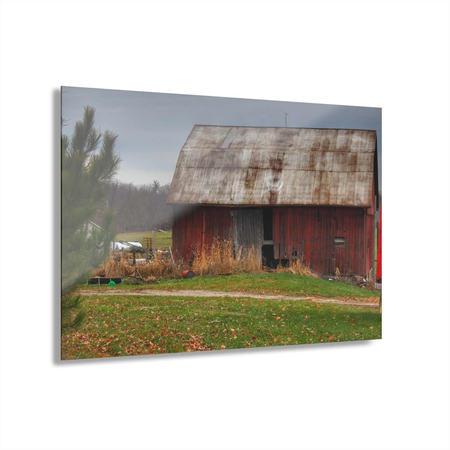 U R There Photography Castle Road Relic Red Rustic Farmhouse Acrylic Wall Print