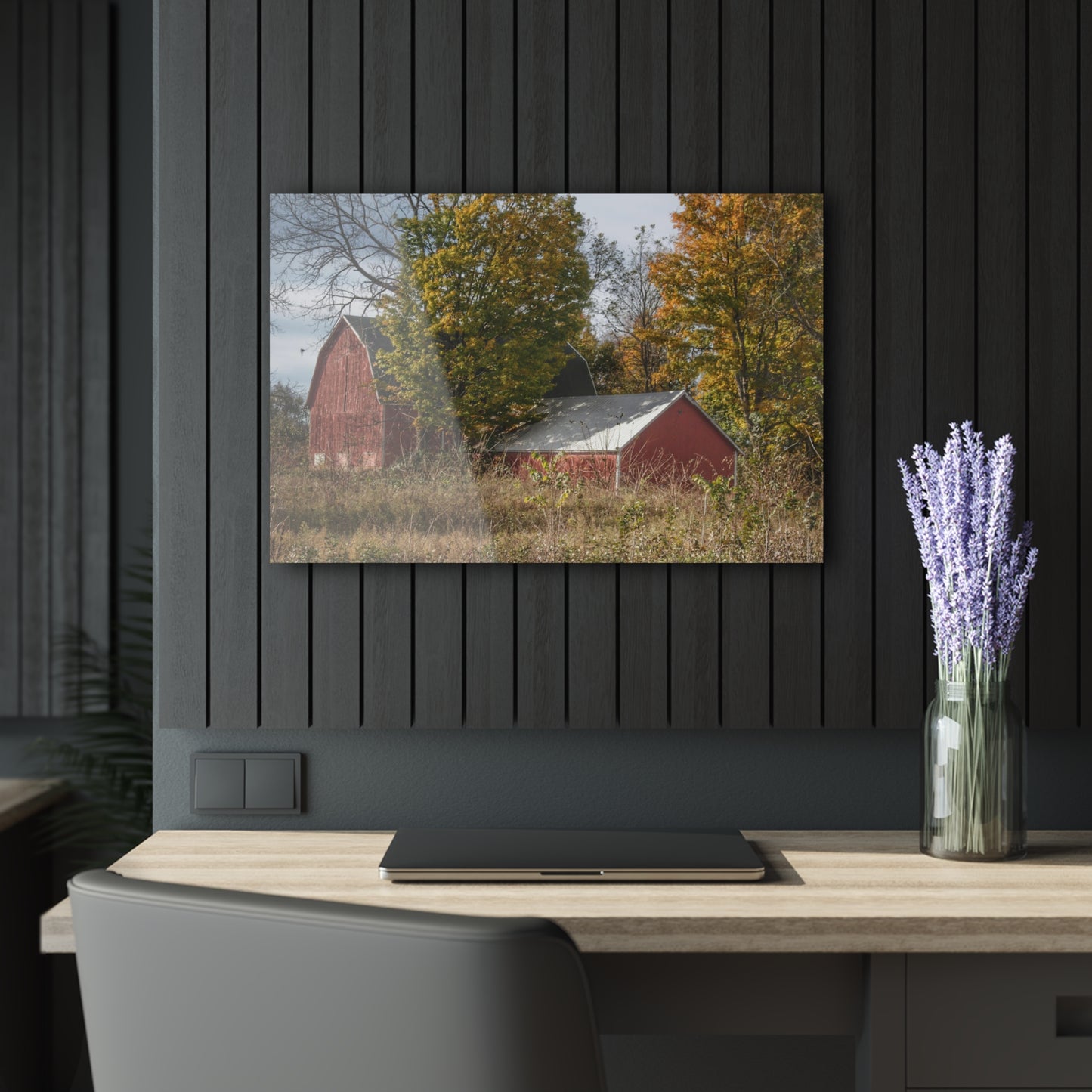 U R There Photography Bowers Road Red I Rustic Farmhouse Acrylic Wall Print