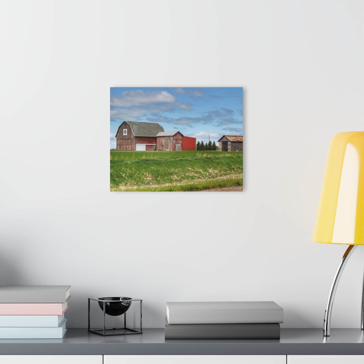 U R There Photography Unionville Reds Rustic Farmhouse Acrylic Wall Print
