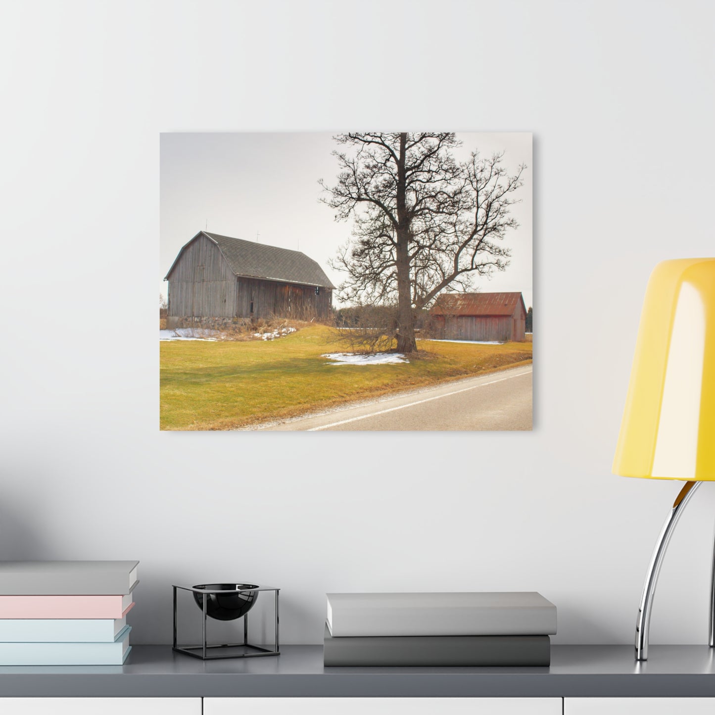 U R There Photography Roadside Greys Rustic Farmhouse Acrylic Wall Print
