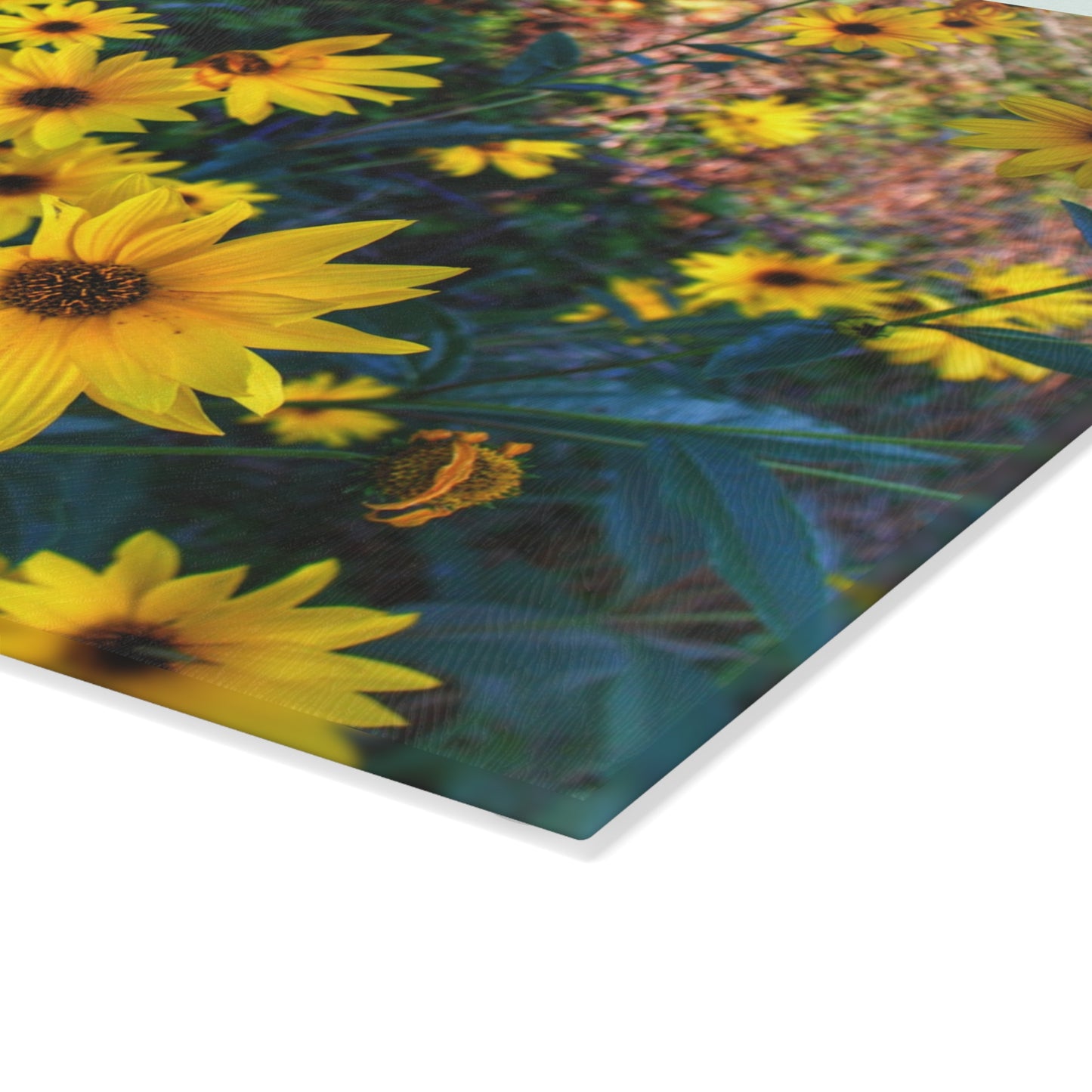 U R There Photography Bursts of Gold Rustic Farmhouse Tempered-Glass Cutting Board