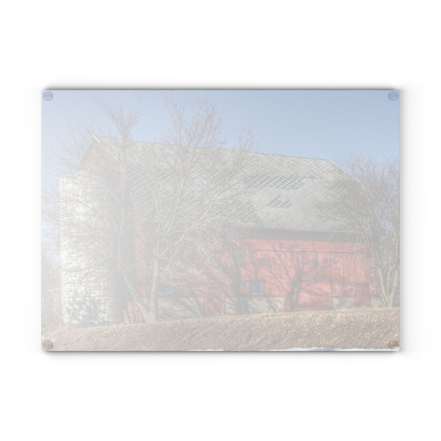 U R There Photography Van Dyke Red II Rustic Farmhouse Tempered-Glass Cutting Board
