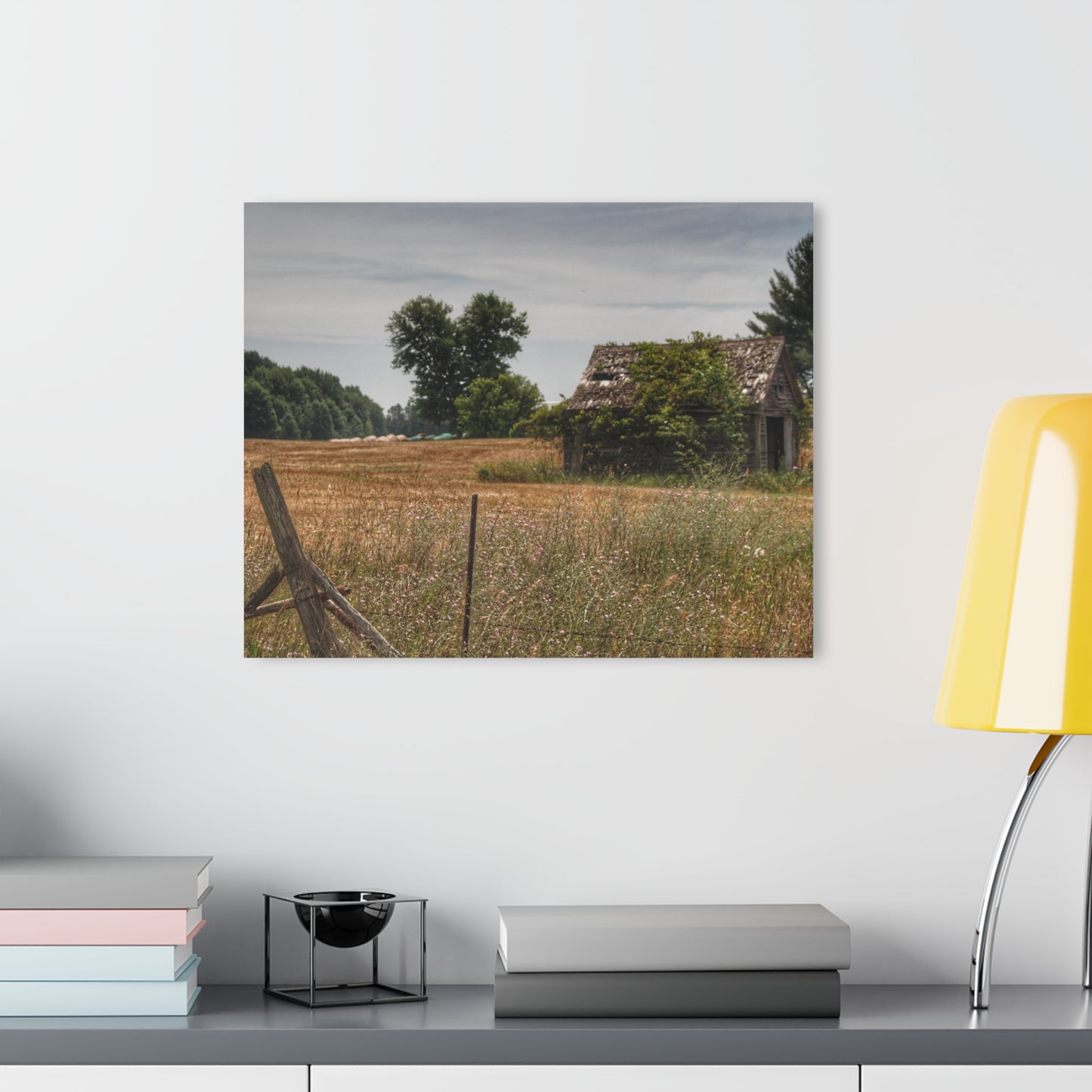 U R There Photography U R There Photography Waterman Road Shack Beyond the Fence Rustic Farmhouse Acrylic Wall Print