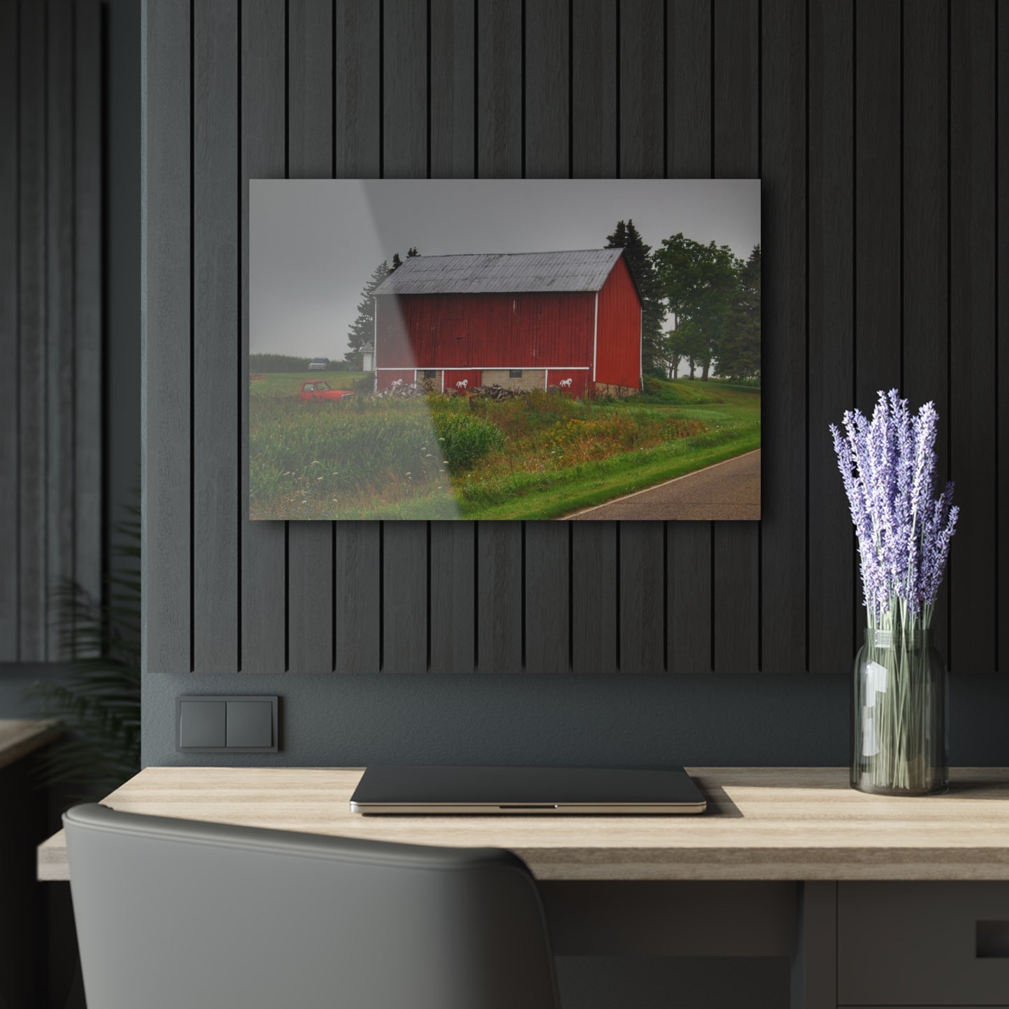 U R There Photography Brown Road Horse Barn I Rustic Farmhouse Acrylic Wall Print