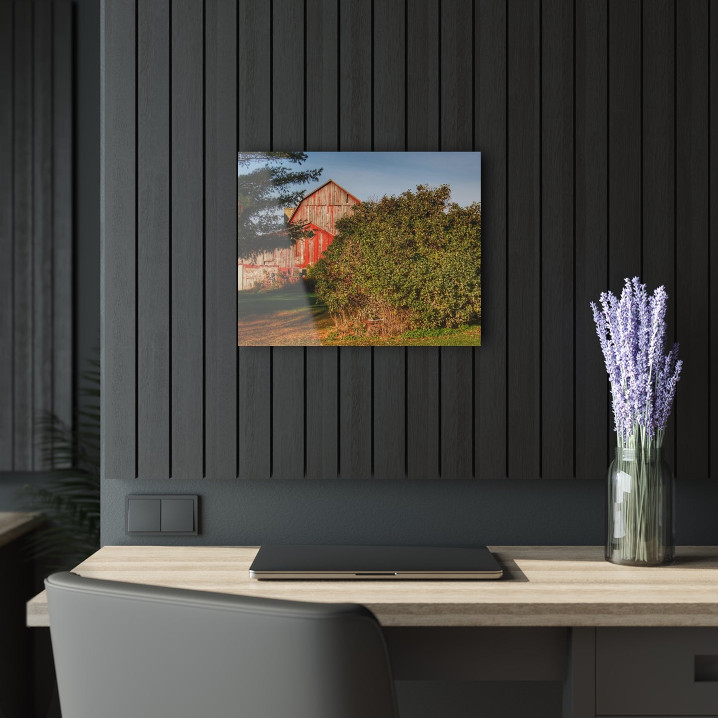 U R There Photography Cade Road Red II Rustic Farmhouse Acrylic Wall Print