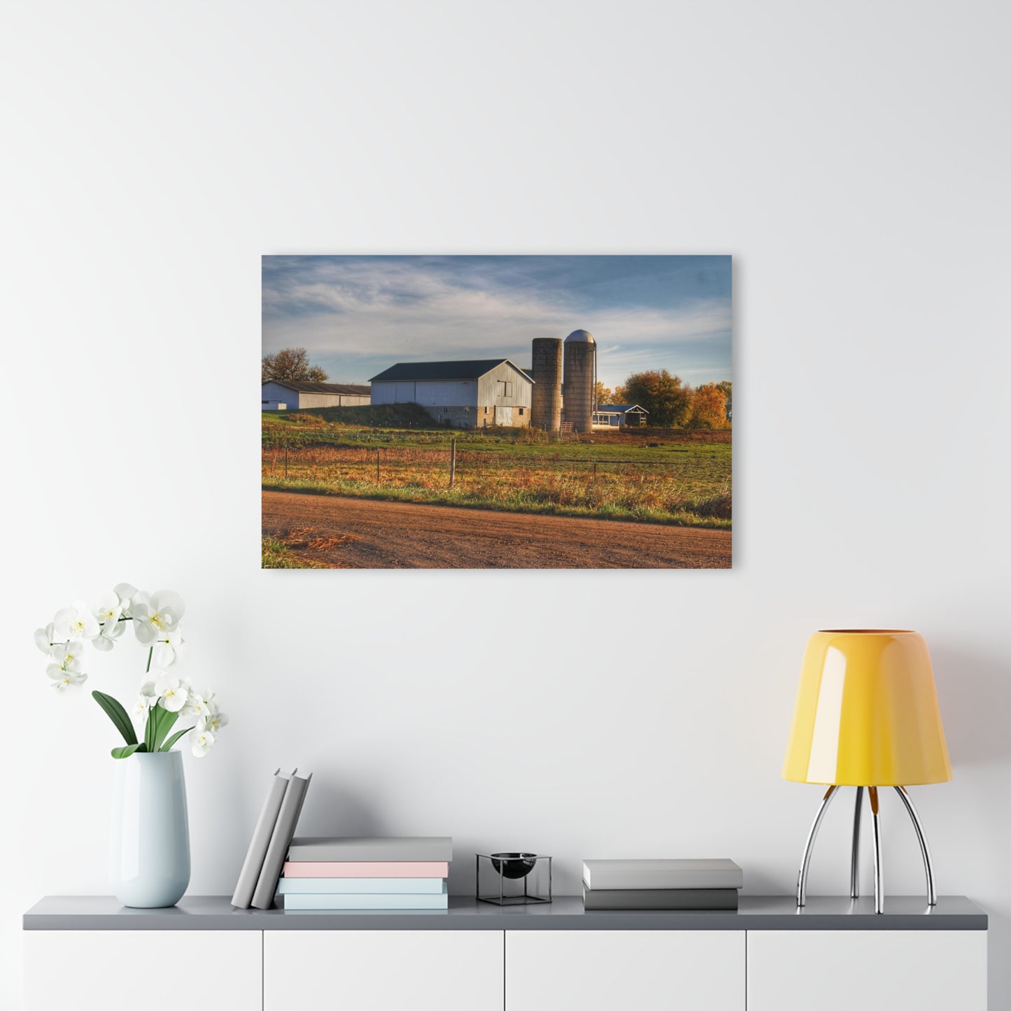 U R There Photography Cade Road White Rustic Farmhouse Acrylic Wall Print