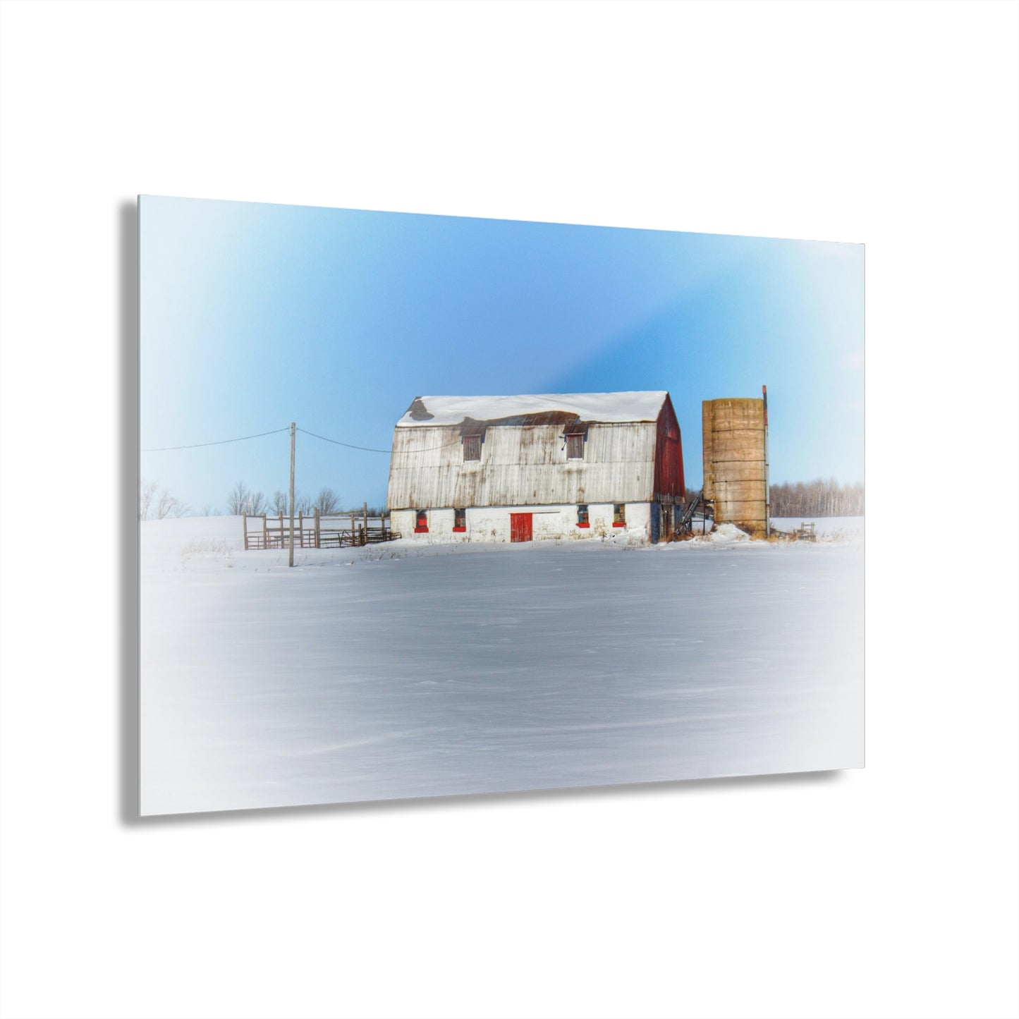 U R There Photography Bay City - Forestville Block Red Rustic Farmhouse Acrylic Wall Print