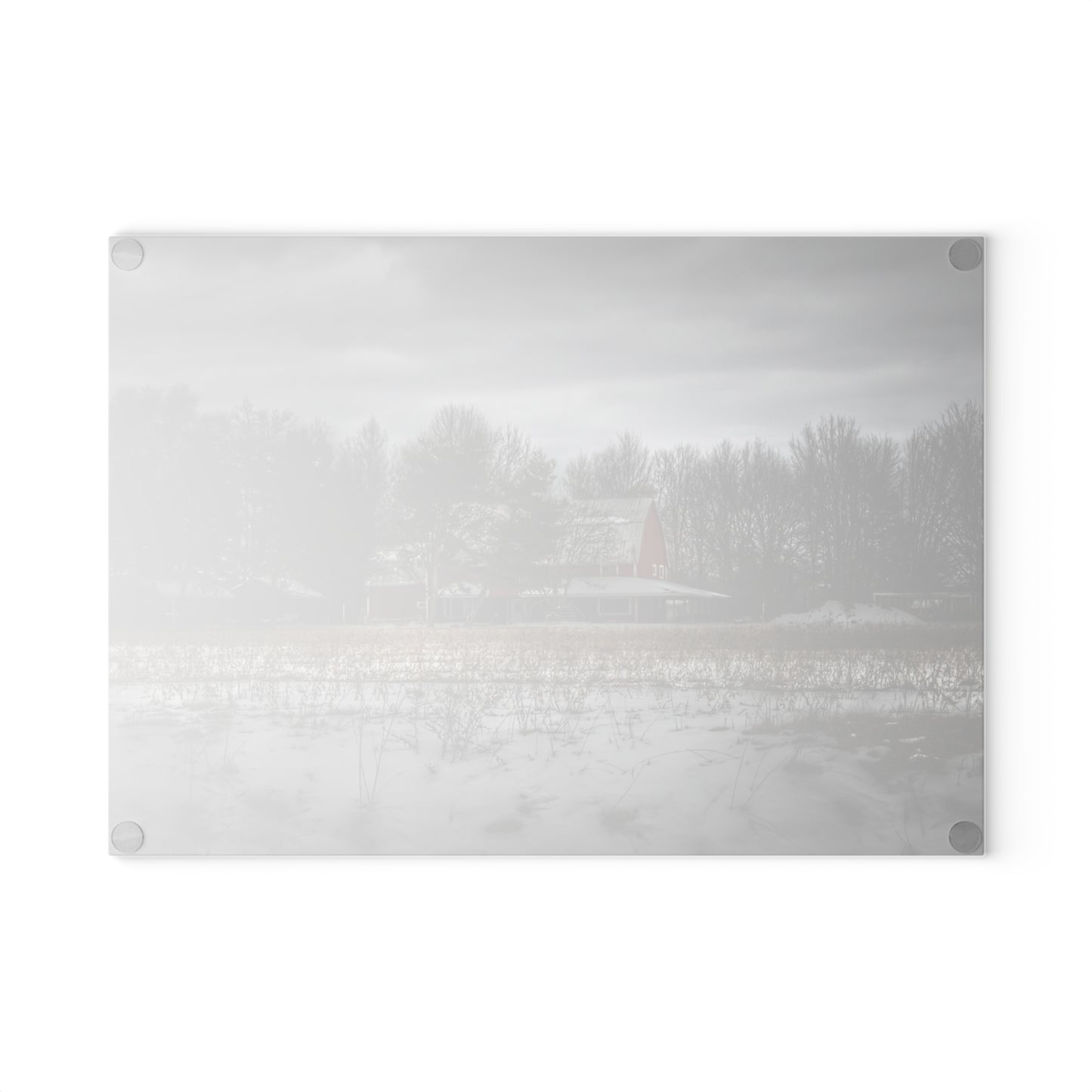 U R There Photography Across the Field in Thornville Rustic Farmhouse Tempered-Glass Cutting Board