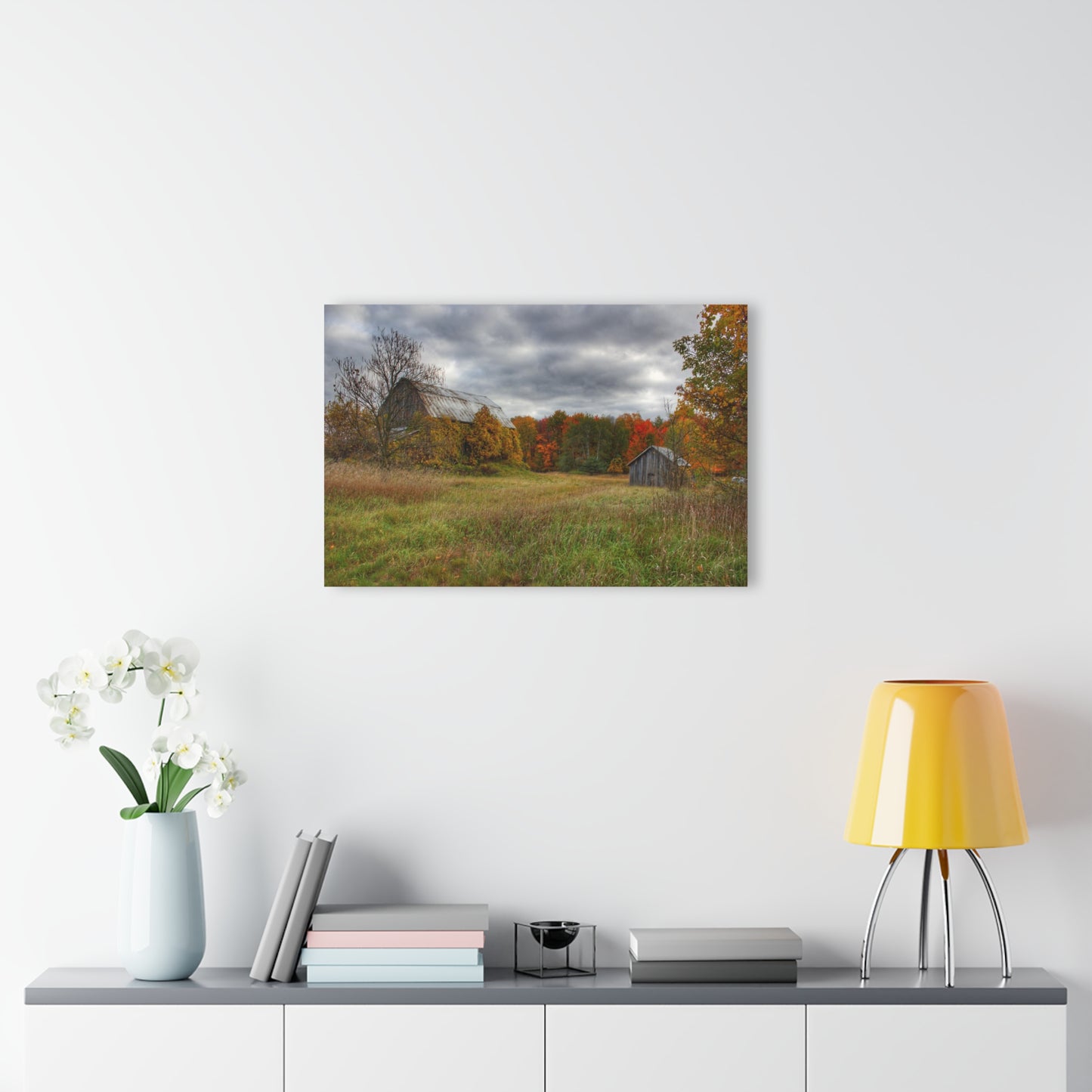 U R There Photography Church Road Grey and Little Grey Rustic Farmhouse Acrylic Wall Print