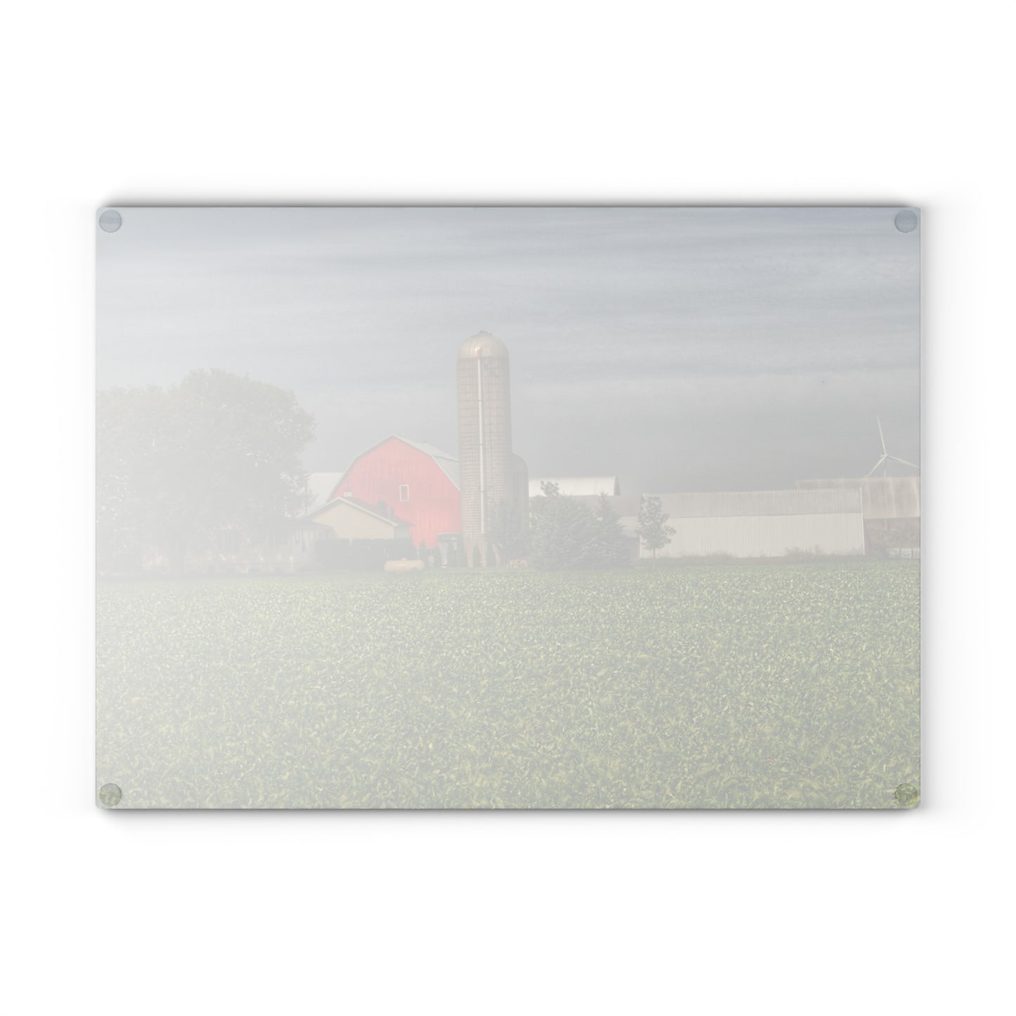 U R There Photography Richardson Road Farm Rustic Farmhouse Tempered-Glass Cutting Board