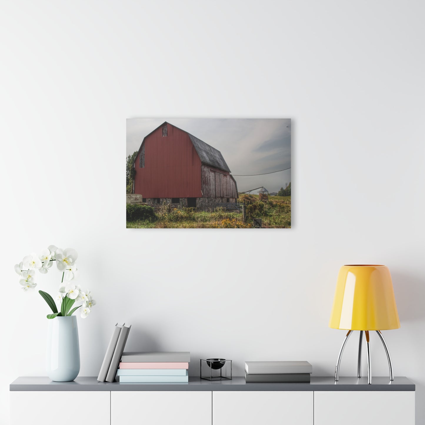U R There Photography Roadside Stone Red Rustic Farmhouse Acrylic Wall Print