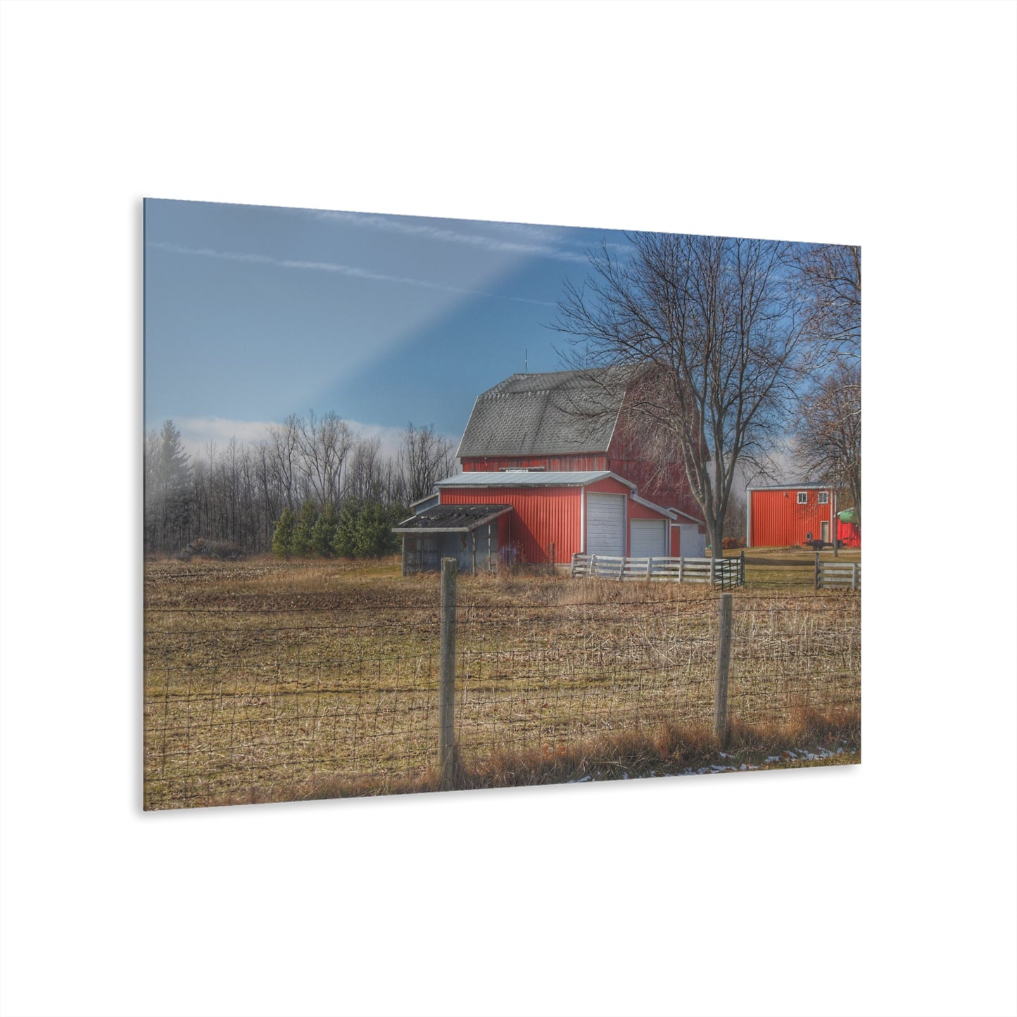 U R There Photography Clifford Road Red II Rustic Farmhouse Acrylic Wall Print