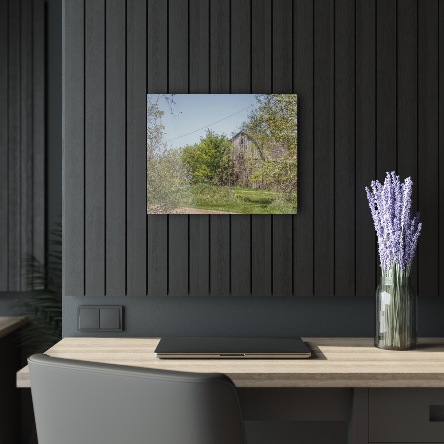 U R There Photography Bishop Road Grey II Rustic Farmhouse Acrylic Wall Print
