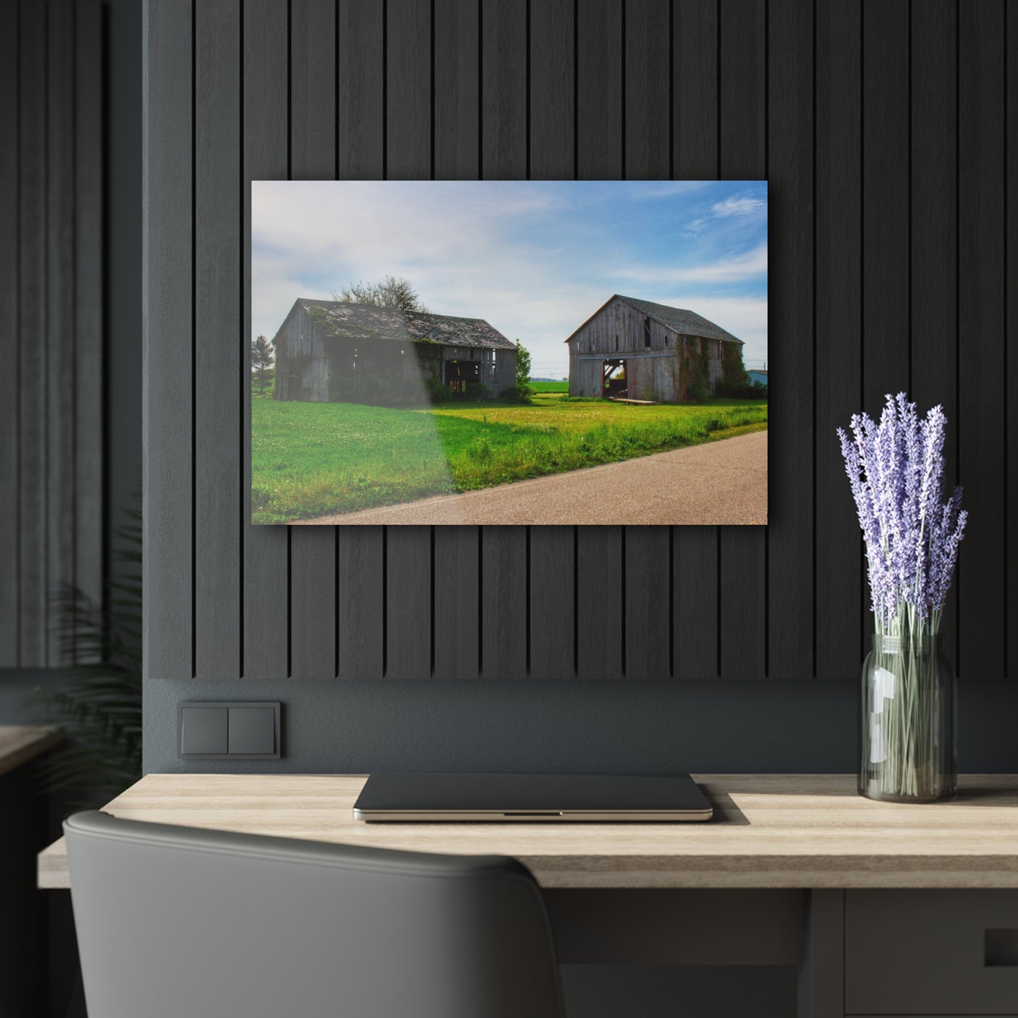 U R There Photography Caro Road Twin Greys I Rustic Farmhouse Acrylic Wall Print