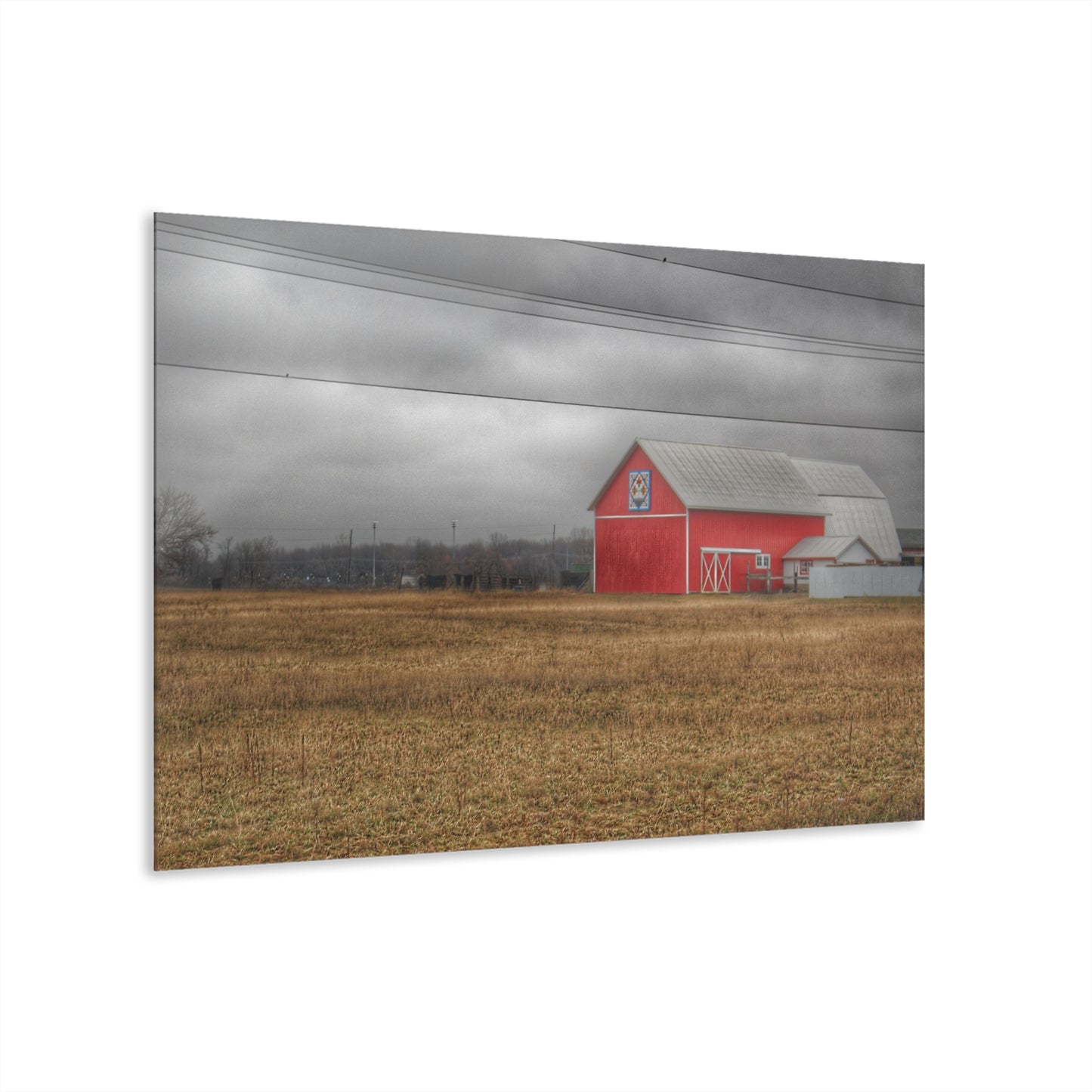 U R There Photography Barnes Road Quilted Red Rustic Farmhouse Acrylic Wall Print