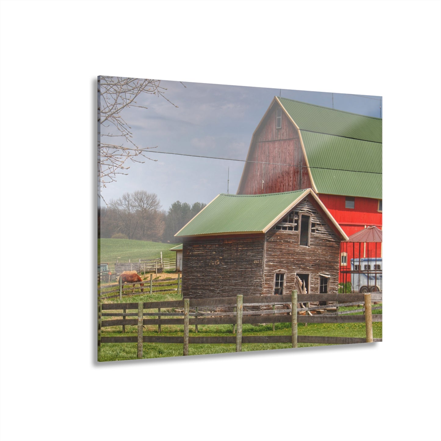 U R There Photography Oregon Road Tilted Little Grey Rustic Farmhouse Acrylic Wall Print