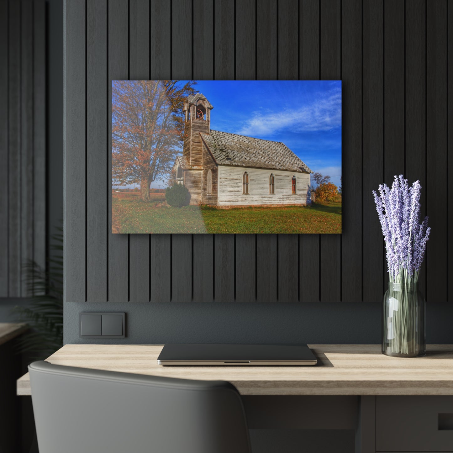 U R There Photography Schoolhouse of Marlette Road I Rustic Farmhouse Acrylic Wall Print