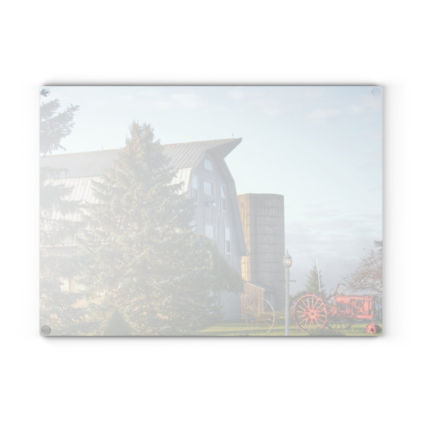 U R There Photography Peppermill Grey Rustic Farmhouse Tempered-Glass Cutting Board