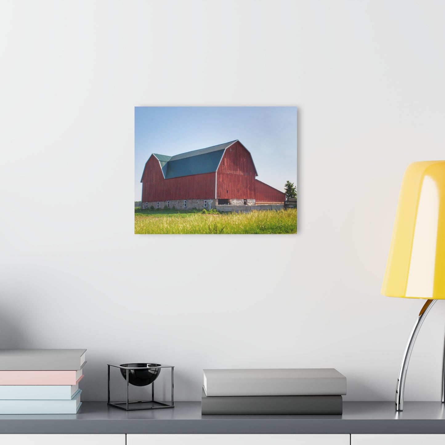 U R There Photography Burnside Red Rustic Farmhouse Acrylic Wall Print