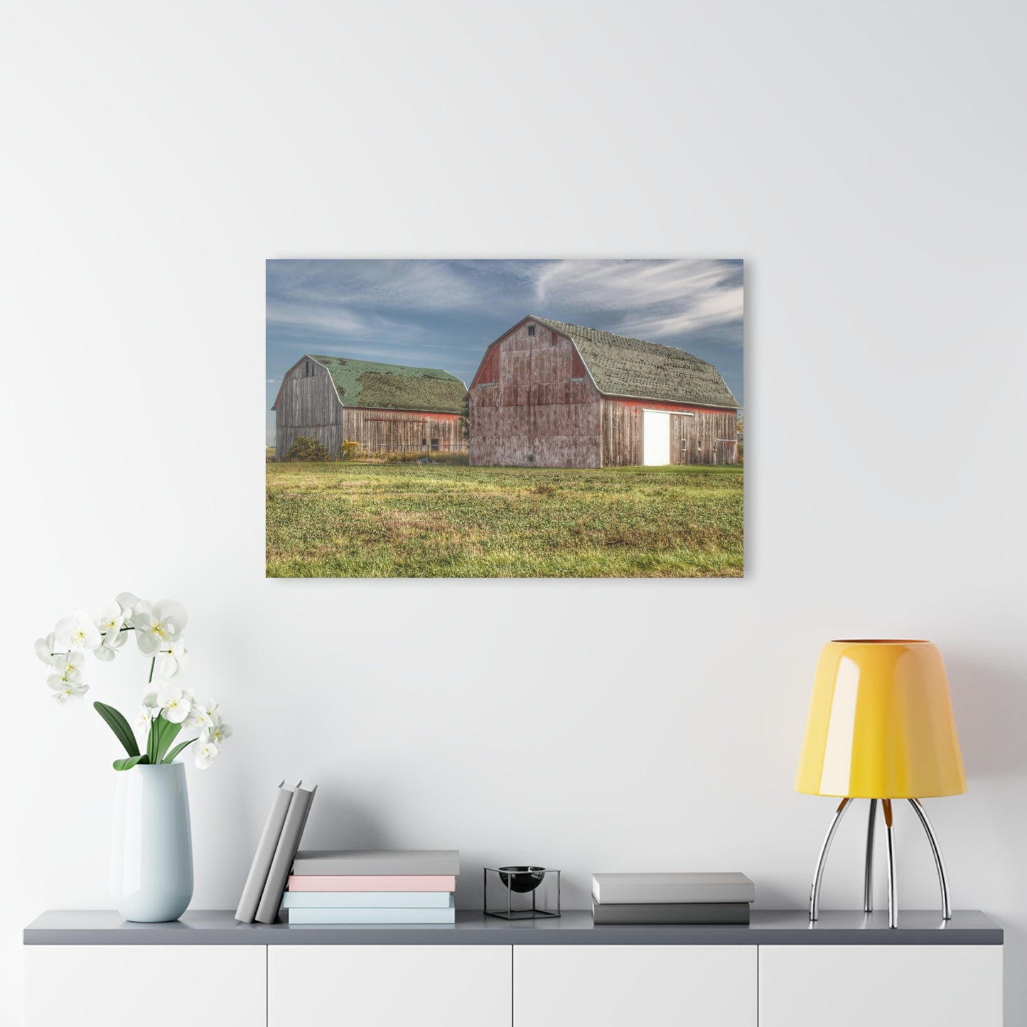U R There Photography Vassar Twin Reds Rustic Farmhouse Acrylic Wall Print