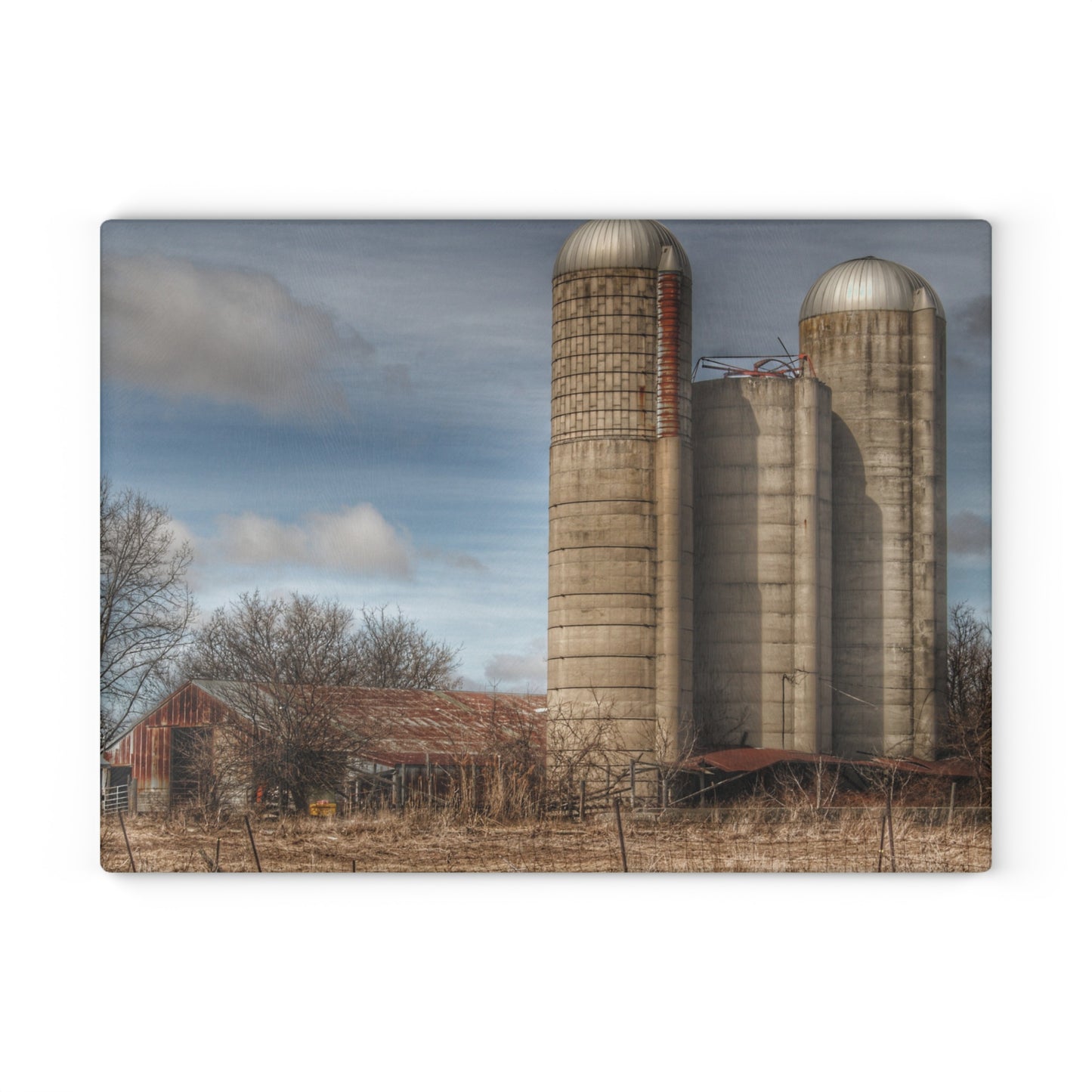 U R There Photography Silo Rust Rustic Farmhouse Tempered-Glass Cutting Board