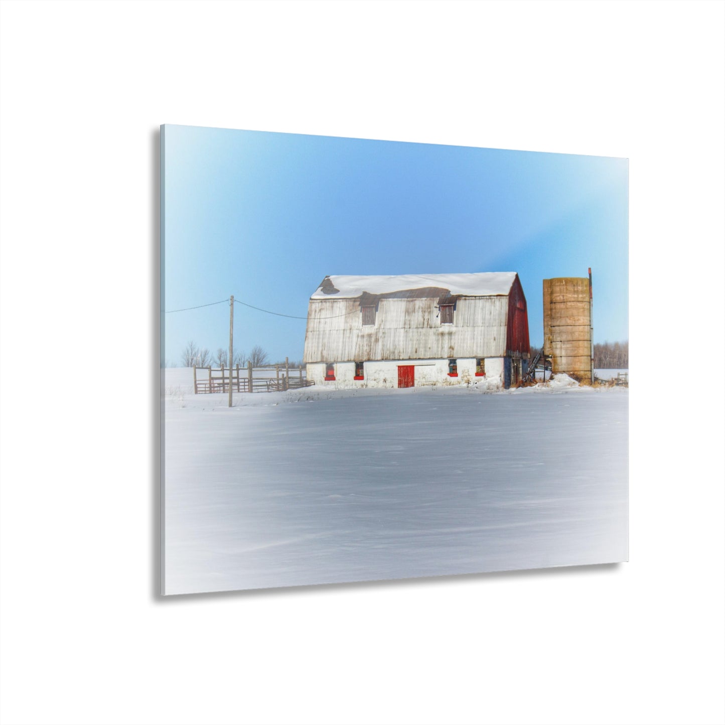U R There Photography Bay City - Forestville Block Red Rustic Farmhouse Acrylic Wall Print
