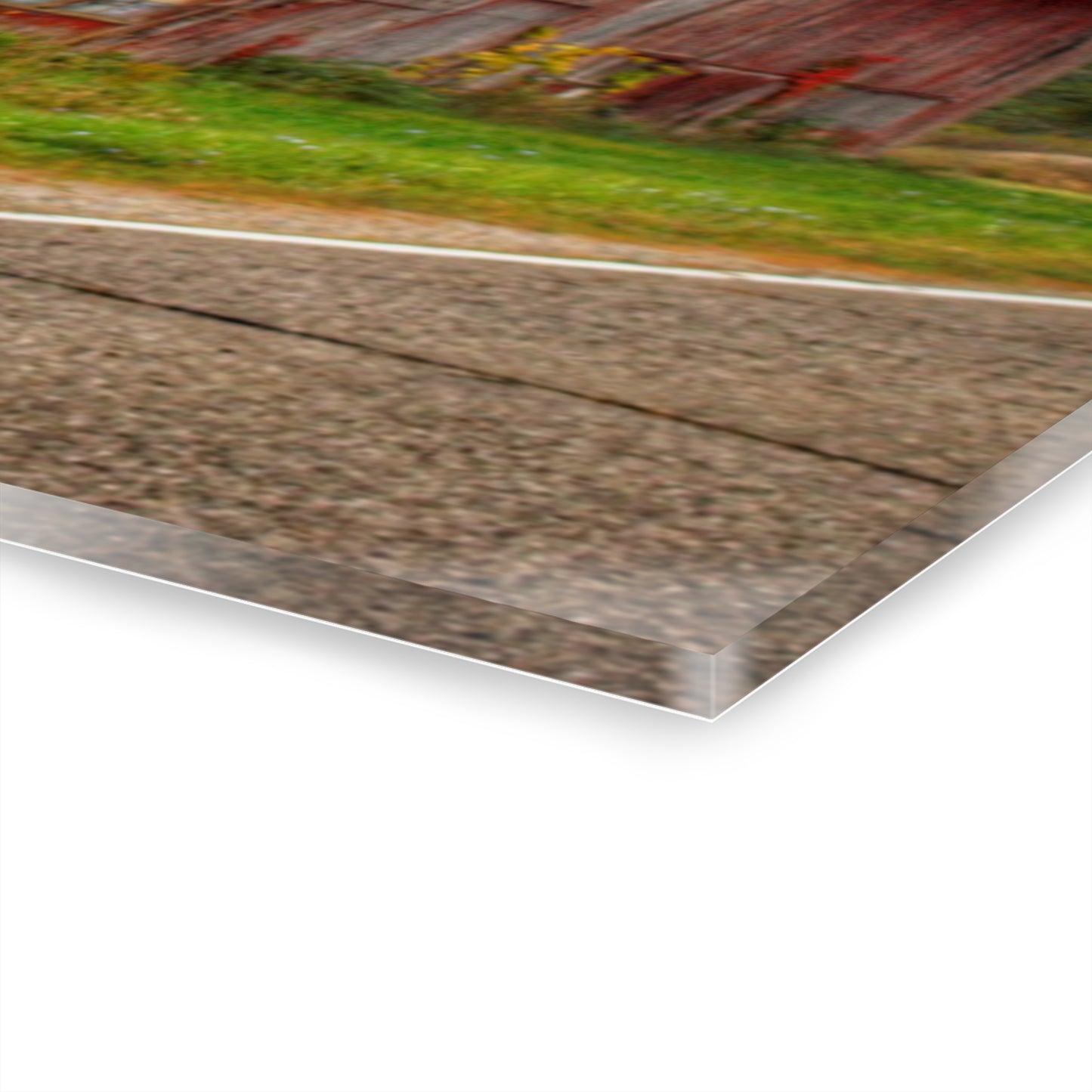 U R There Photography Valentine Road Red Saltbox Rustic Farmhouse Acrylic Wall Print