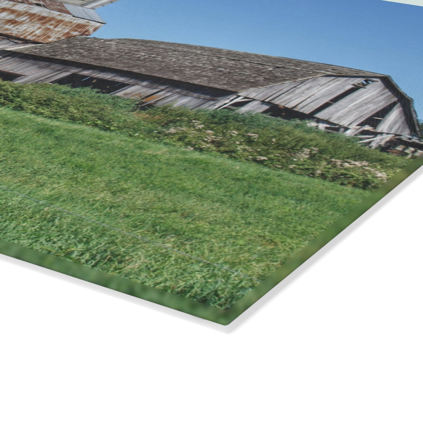 U R There Photography Rusted and Grey on Dodge Road Rustic Farmhouse Tempered-Glass Cutting Board