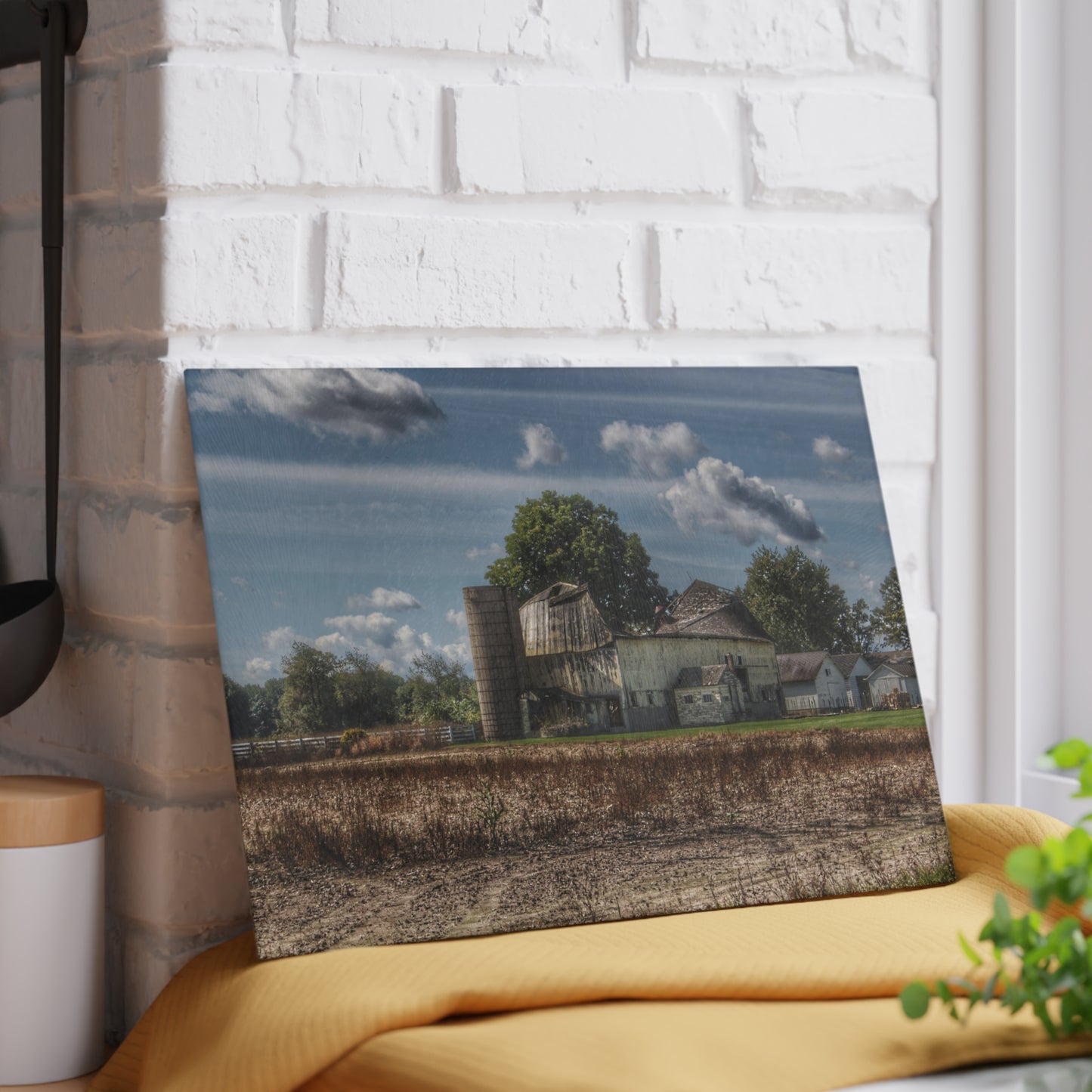 U R There Photography Sutton Road End of Days Rustic Farmhouse Tempered-Glass Cutting Board