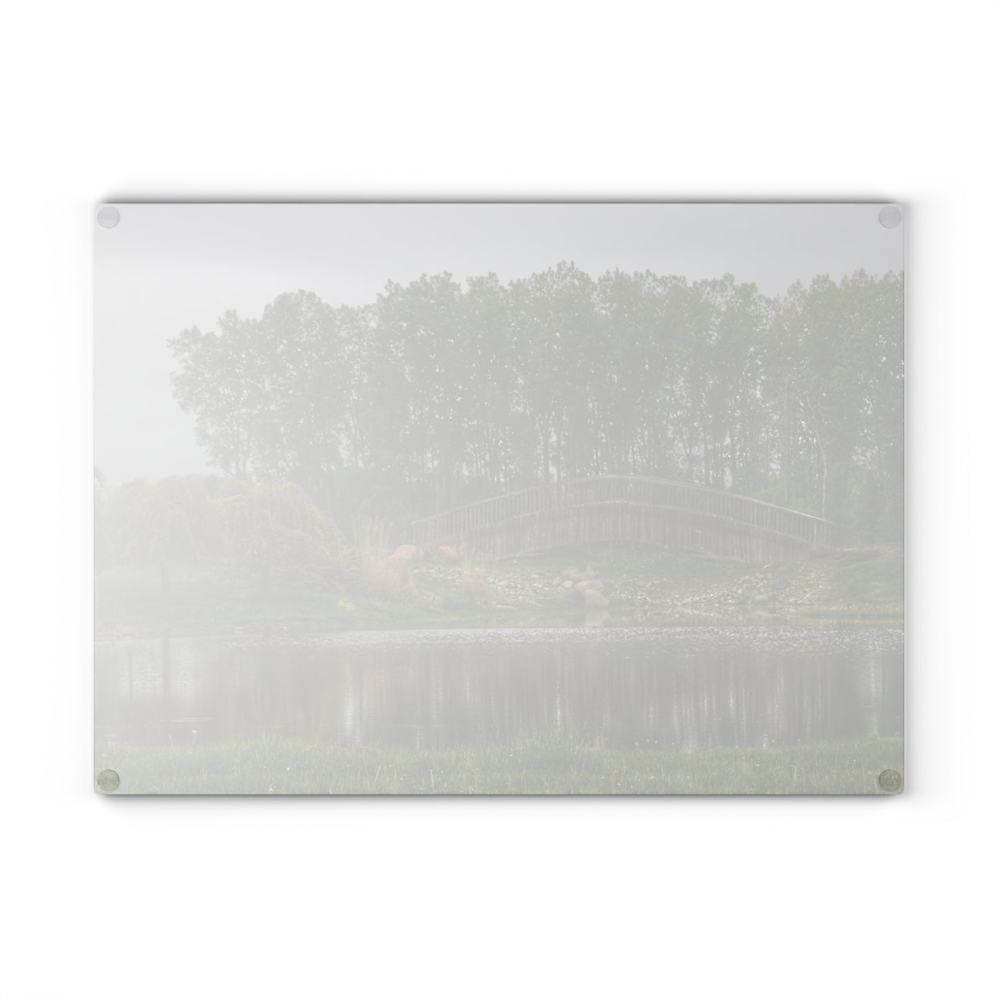 U R There Photography Bridge of Summer Road I Rustic Farmhouse Tempered-Glass Cutting Board