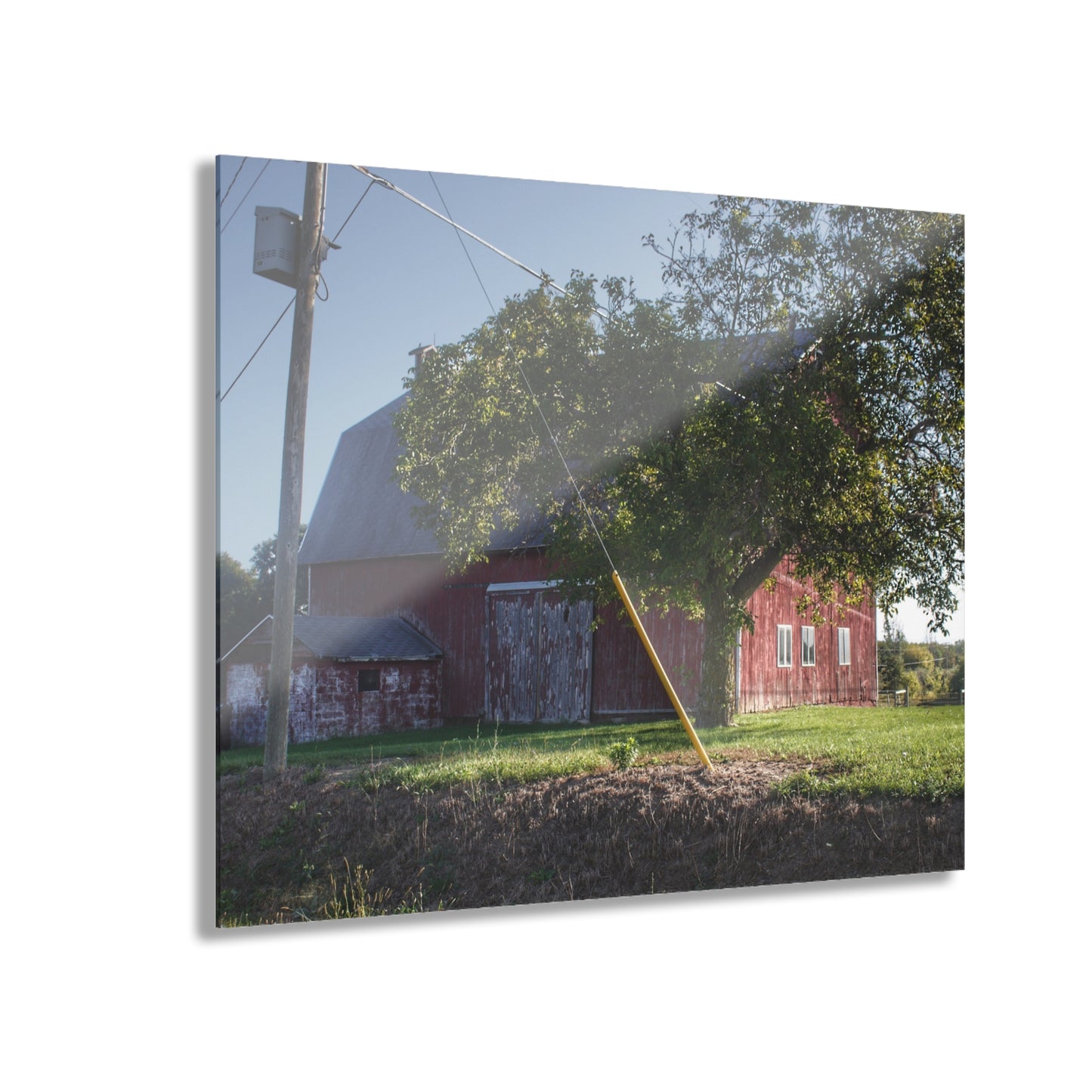 U R There Photography Rochester Road Hidden Red Rustic Farmhouse Acrylic Wall Print