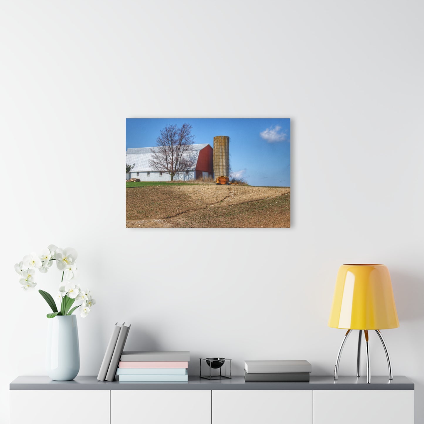 U R There Photography Shay Lake Red Rustic Farmhouse Acrylic Wall Print