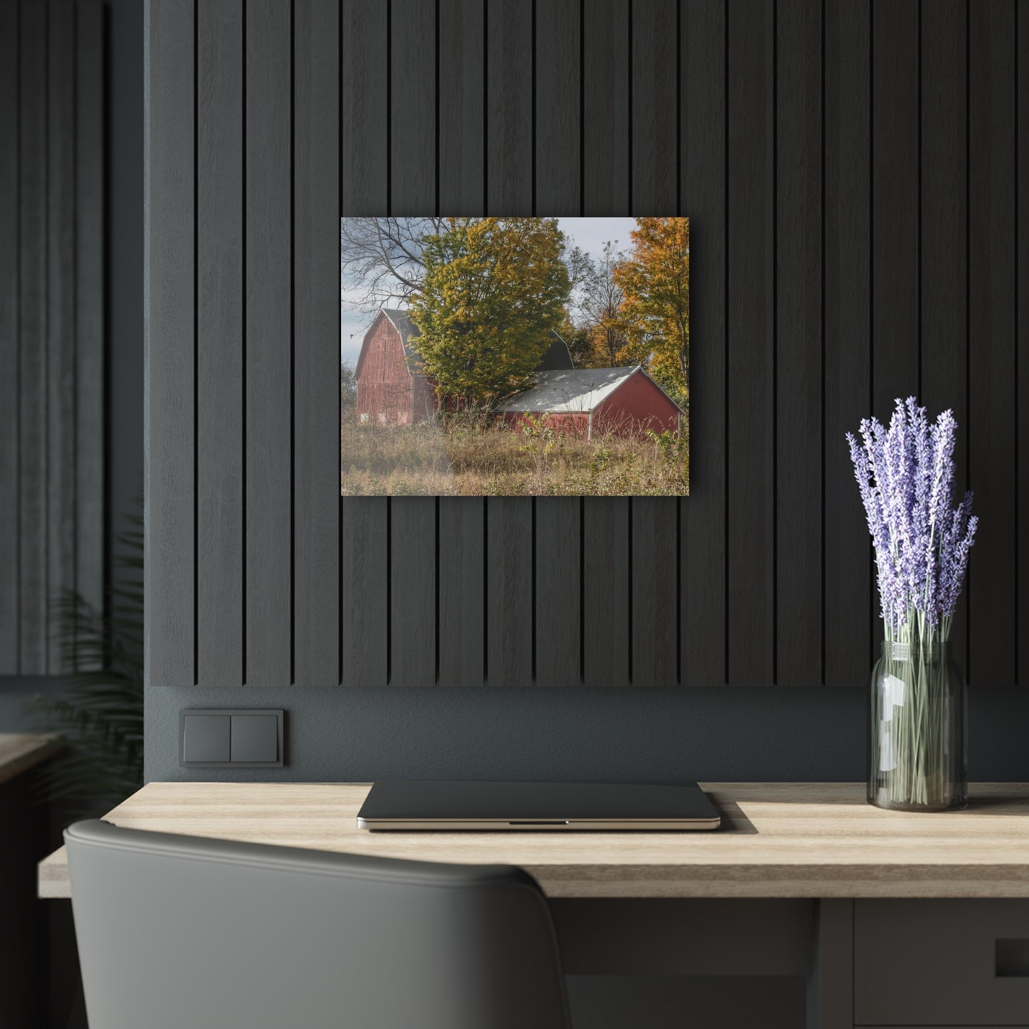 U R There Photography Bowers Road Red I Rustic Farmhouse Acrylic Wall Print