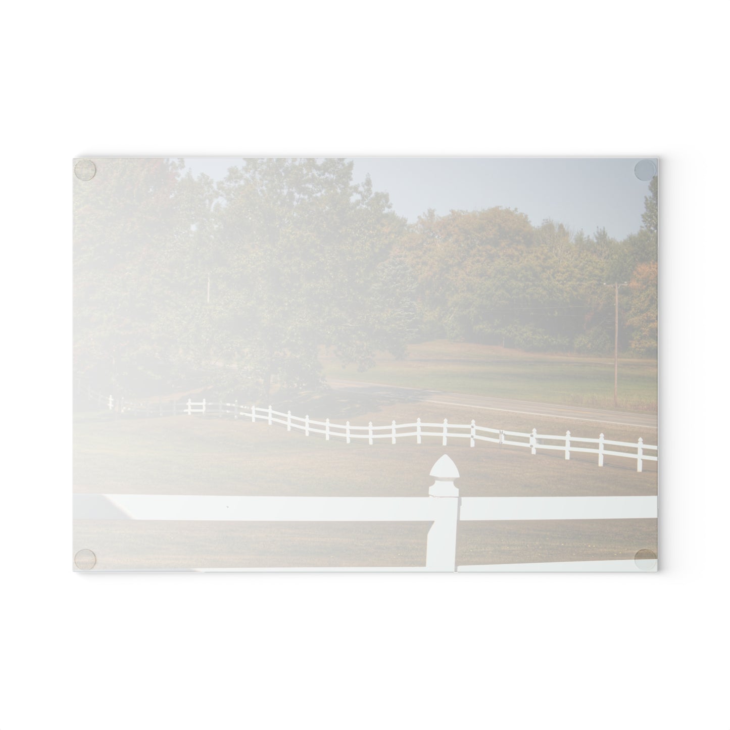 U R There Photography Beyond the White Fences Rustic Farmhouse Tempered-Glass Cutting Board