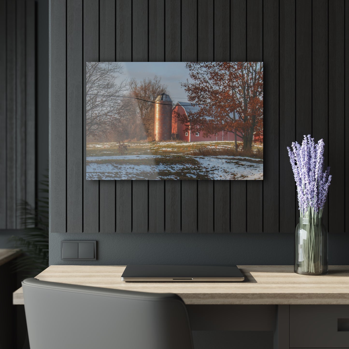 U R There Photography Vienna Road Red Rustic Farmhouse Acrylic Wall Print