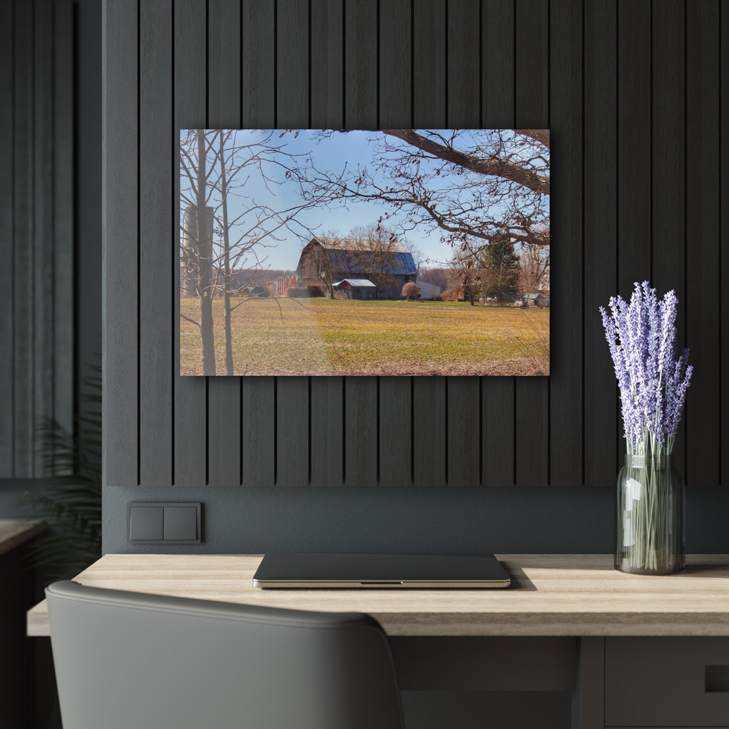 U R There Photography Rider Road Greys Rustic Farmhouse Acrylic Wall Print