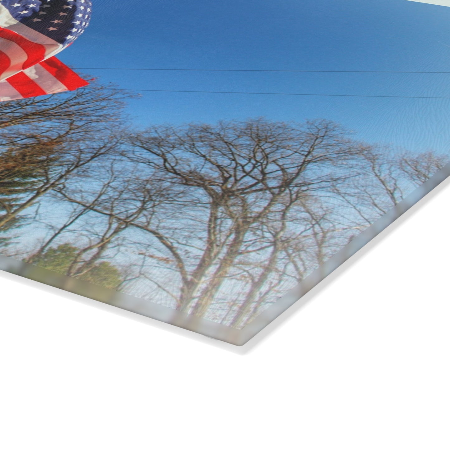 U R There Photography Our Grand Old Flag Rustic Farmhouse Tempered-Glass Cutting Board