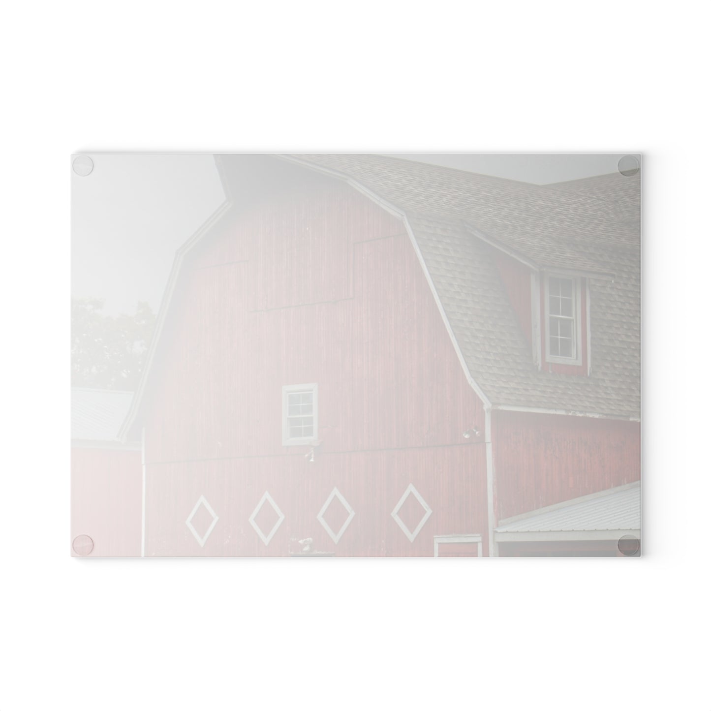 U R There Photography Brauer Road Red Rustic Farmhouse Tempered-Glass Cutting Board