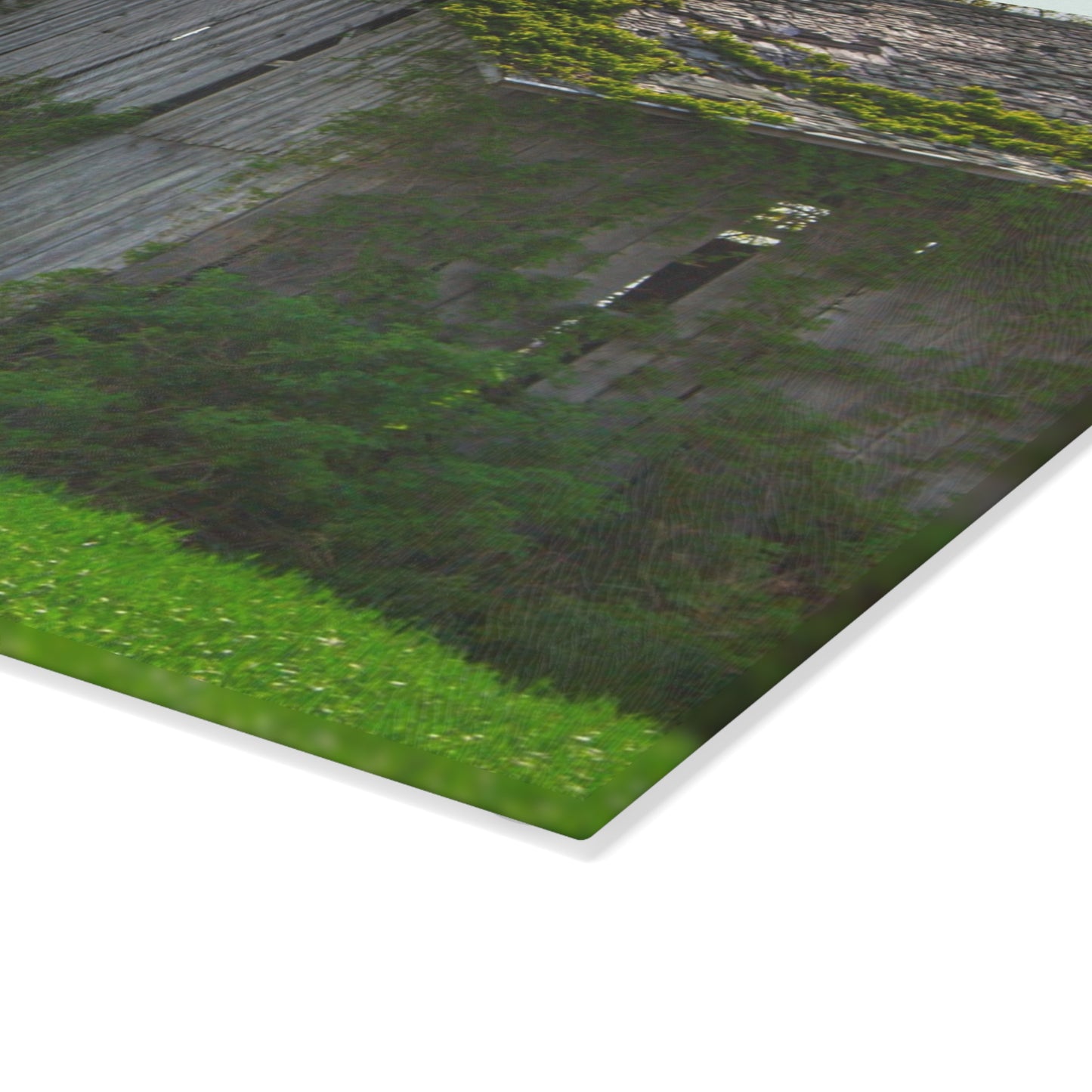 U R There Photography Caro Road Twin Grey I Rustic Farmhouse Tempered-Glass Cutting Board