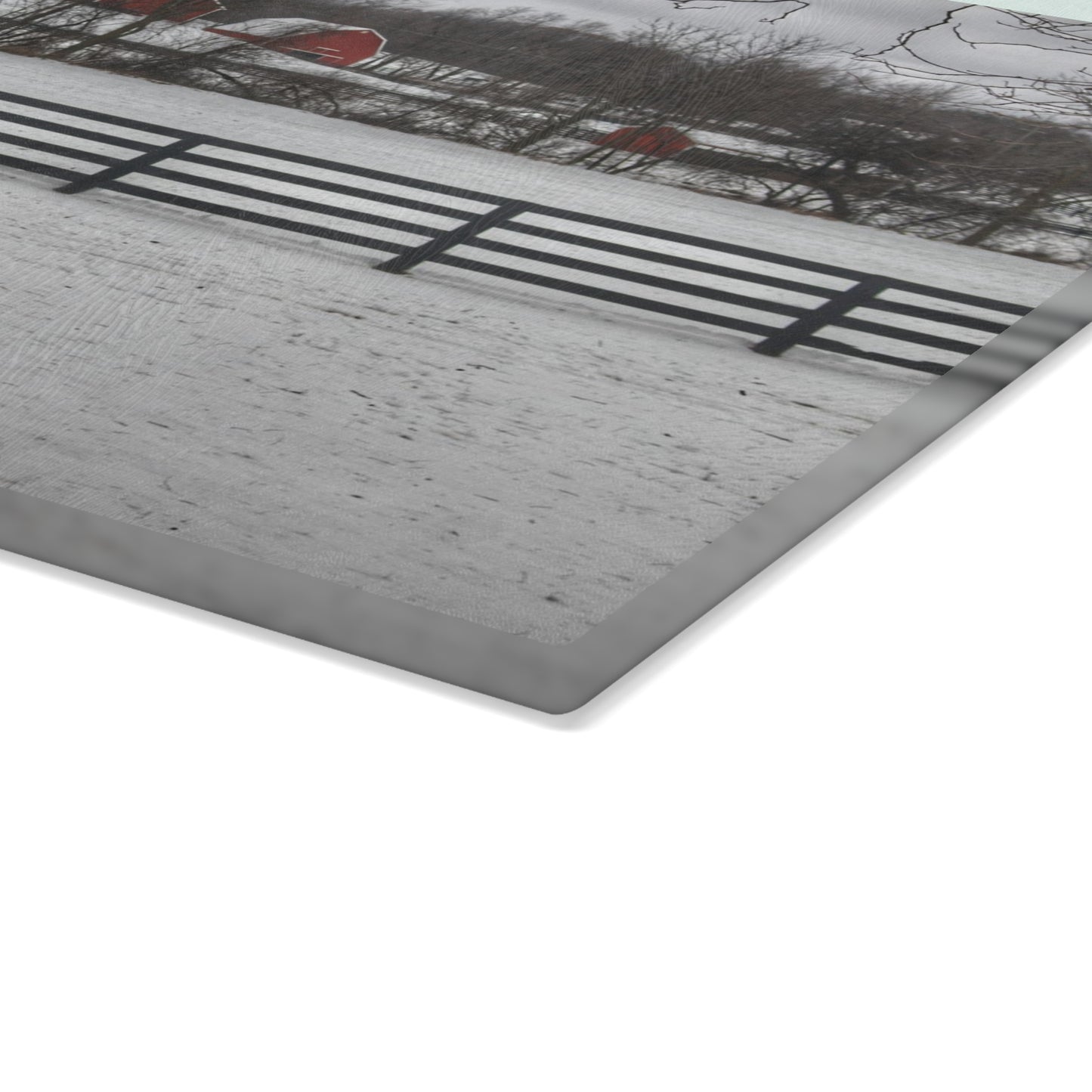 U R There Photography Barns of Barber Road II Rustic Farmhouse Tempered-Glass Cutting Board