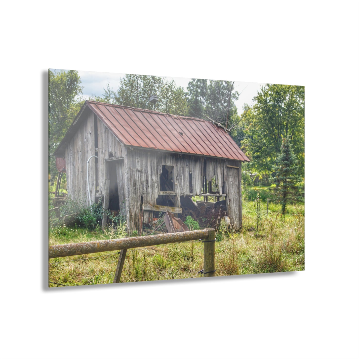 U R There Photography Silverwood Rusted Grey Shack Rustic Farmhouse Acrylic Wall Print