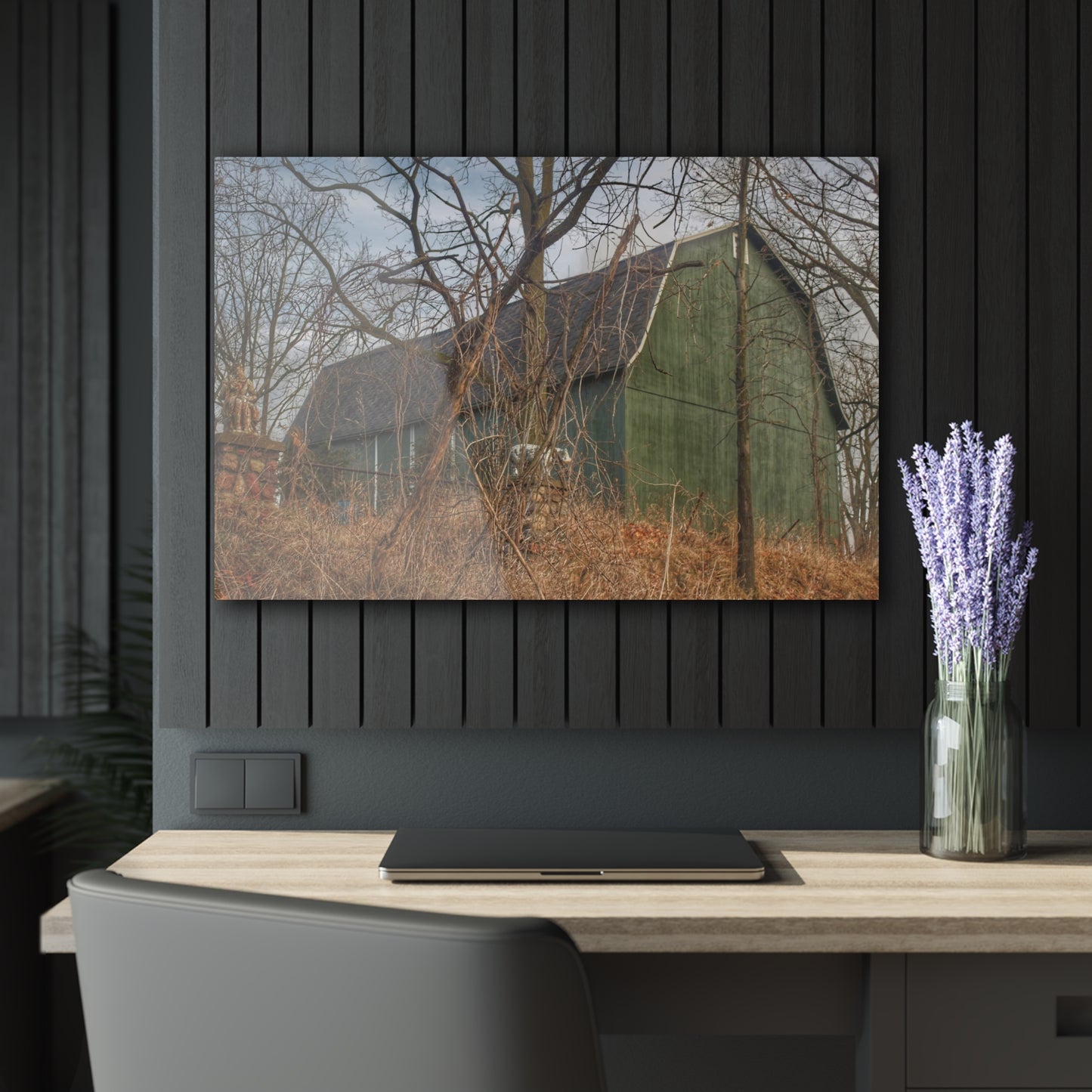 U R There Photography Yale Road Hidden Green Rustic Farmhouse Acrylic Wall Print