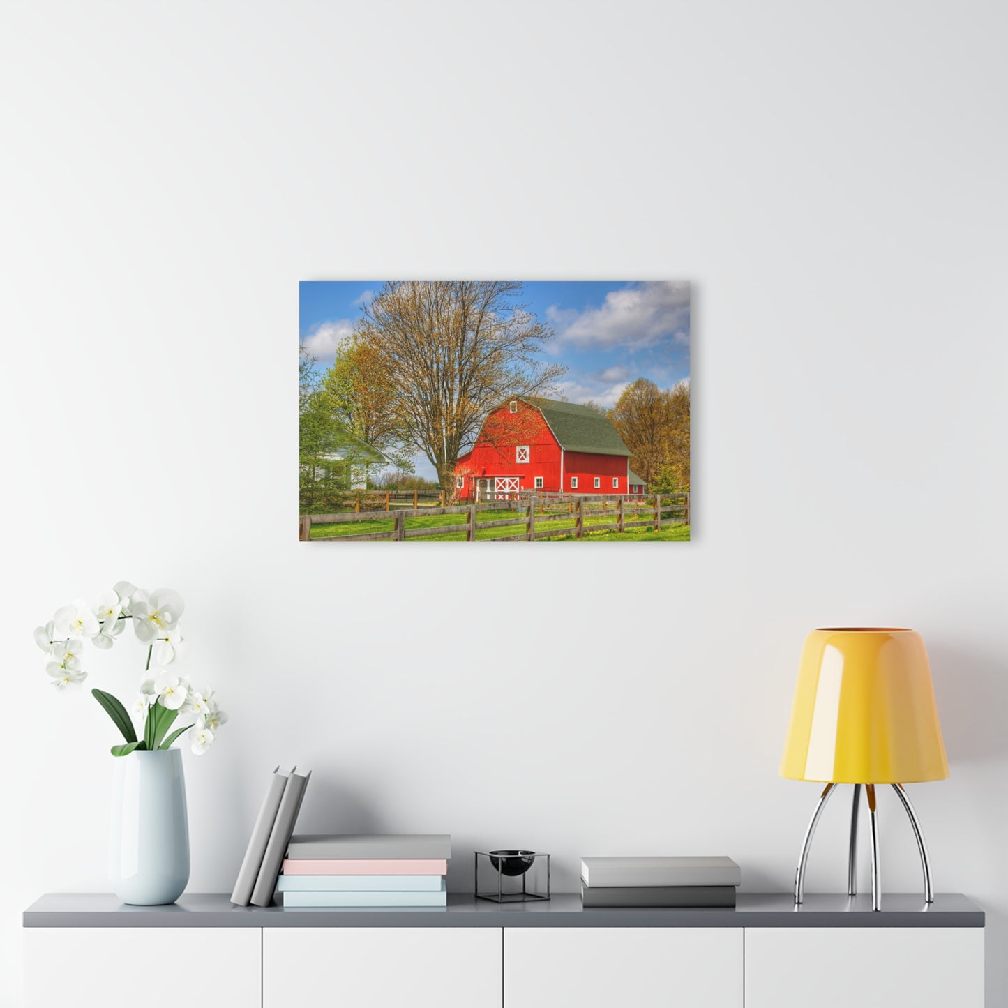 U R There Photography Sohn Road Red Rustic Farmhouse Acrylic Wall Print