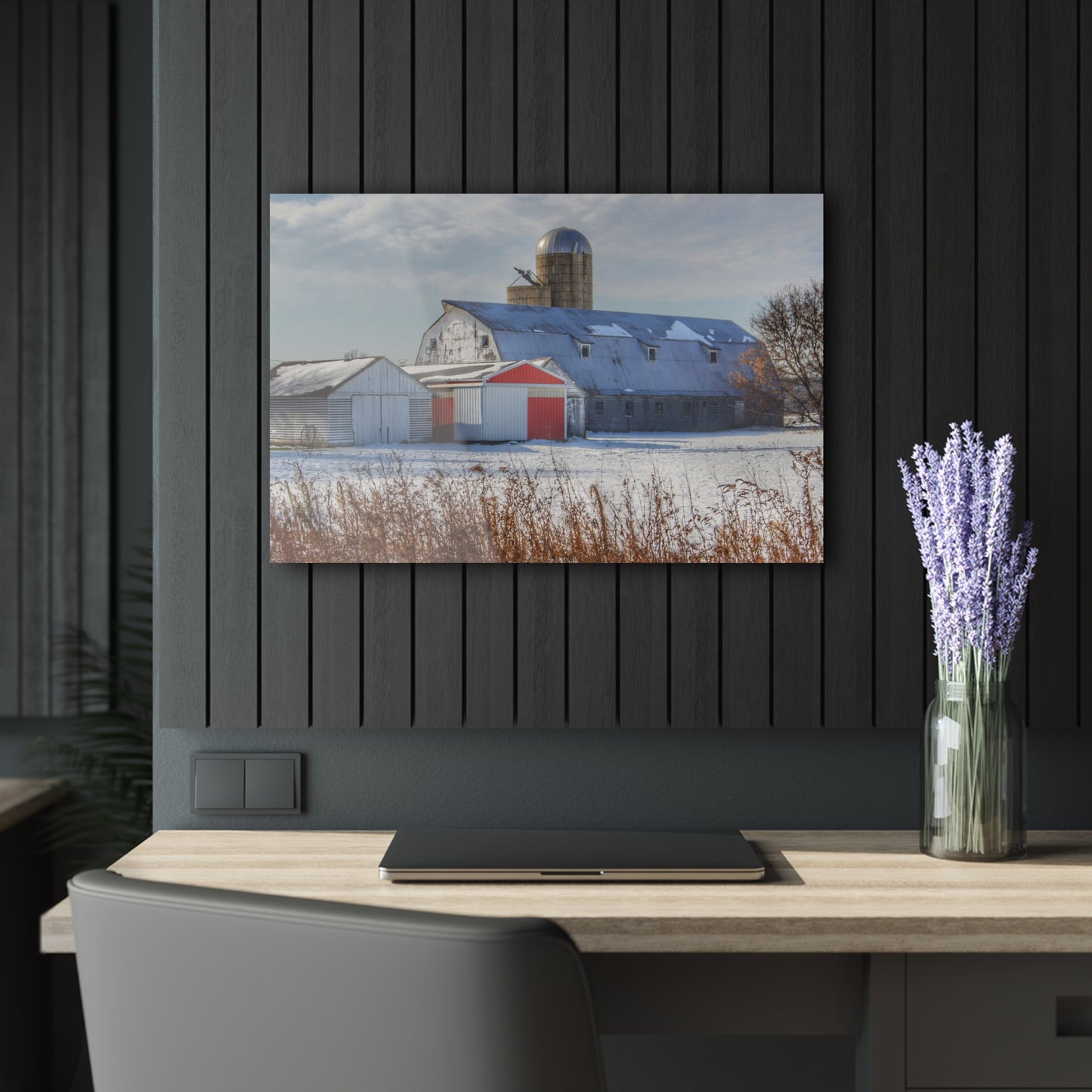 U R There Photography Shoemaker Road Grey Rustic Farmhouse Acrylic Wall Print