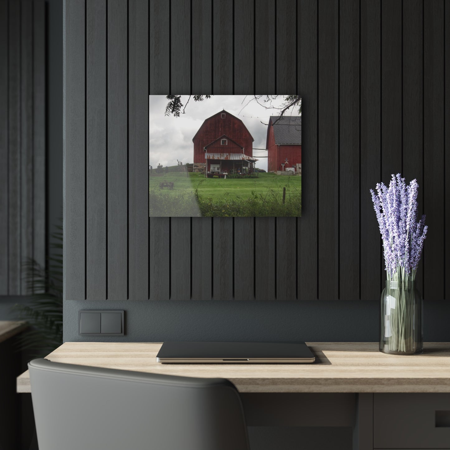 U R There Photography Bishop Road Reds II Rustic Farmhouse Acrylic Wall Print