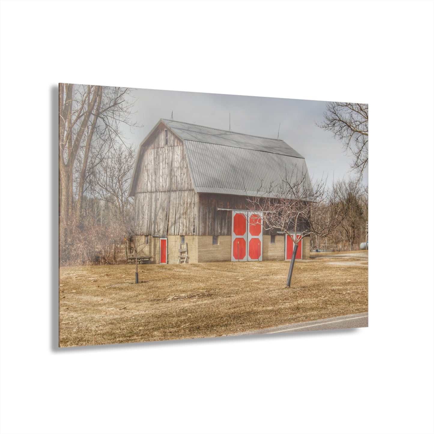 U R There Photography Sheridan Road Grey Rustic Farmhouse Acrylic Wall Print