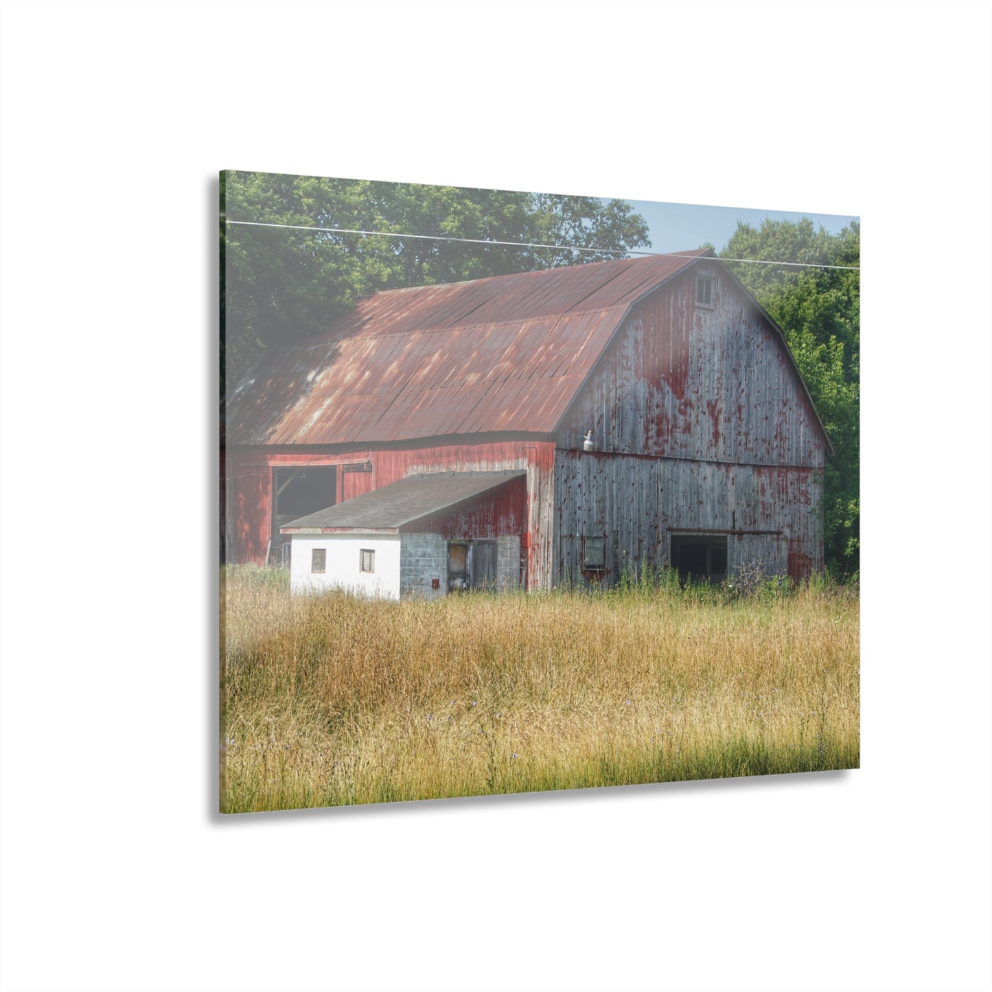 U R There Photography Scott Road Red Rustic Farmhouse Acrylic Wall Print
