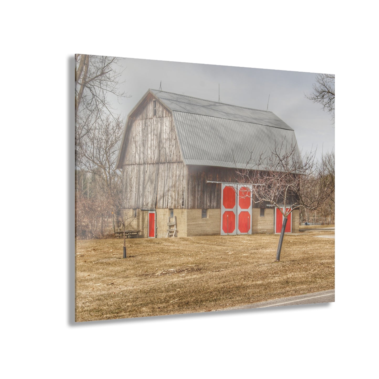 U R There Photography Sheridan Road Grey Rustic Farmhouse Acrylic Wall Print