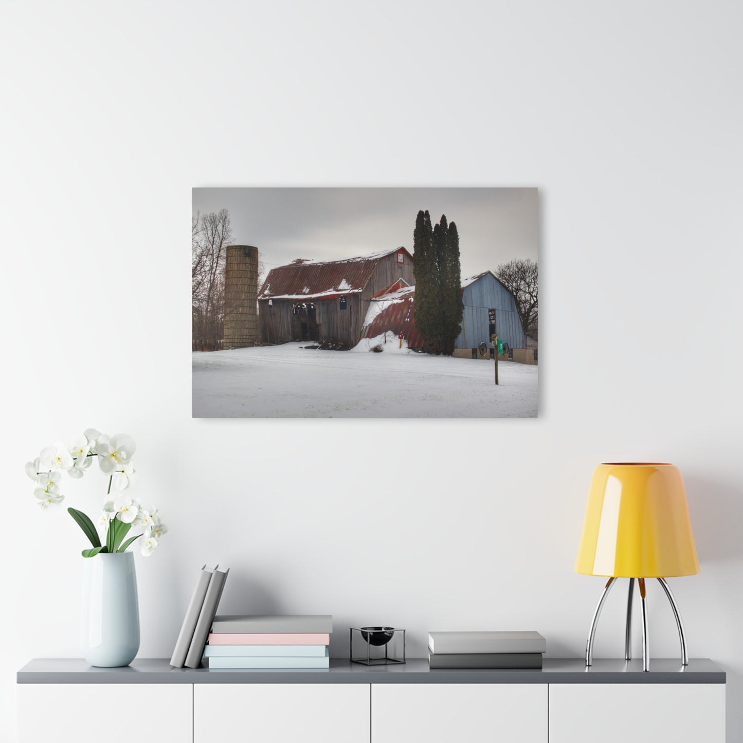 U R There Photography Unionville Grey Rustic Farmhouse Acrylic Wall Print