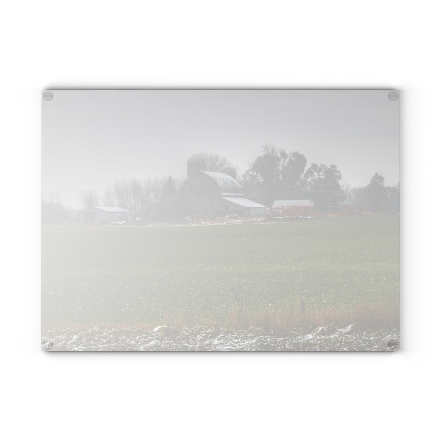 U R There Photography Shepard Road Grey Rustic Farmhouse Tempered-Glass Cutting Board